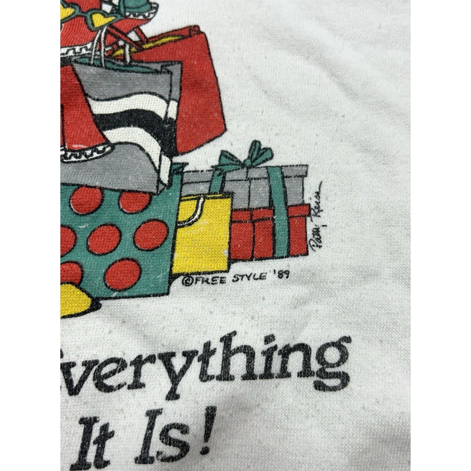 Vintage VINTAGE 80s crewneck sweatshirt money isn’t everything shopping animal funny XL Sweatshirt Mens White Regular Pullover Size US XL / EU 56 / 4 - 3 Thumbnail