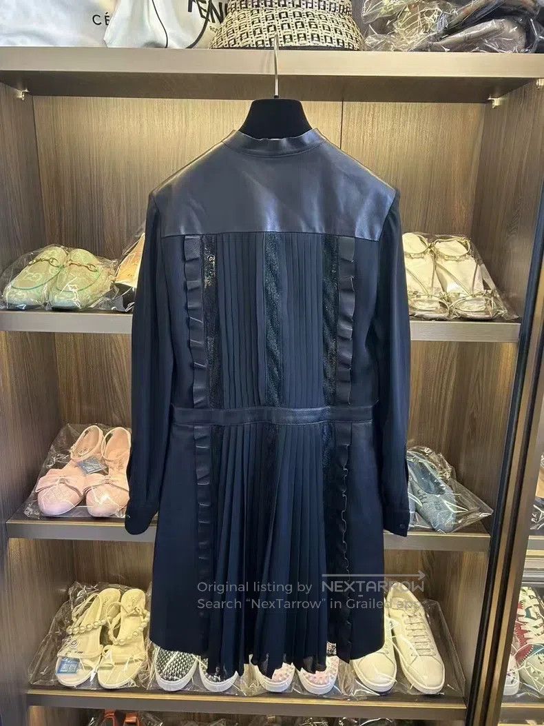 Valentino Valentino Sheepskin patched mulberry silk dress Size S / US 4 / IT 40 - 2 Thumbnail