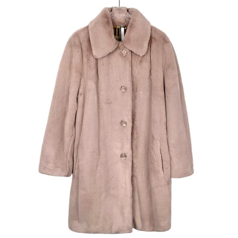 Burberry Burberry Pink Faux Fur Collared Coat Size US M / EU 48-50 / 2 - 1 Thumbnail