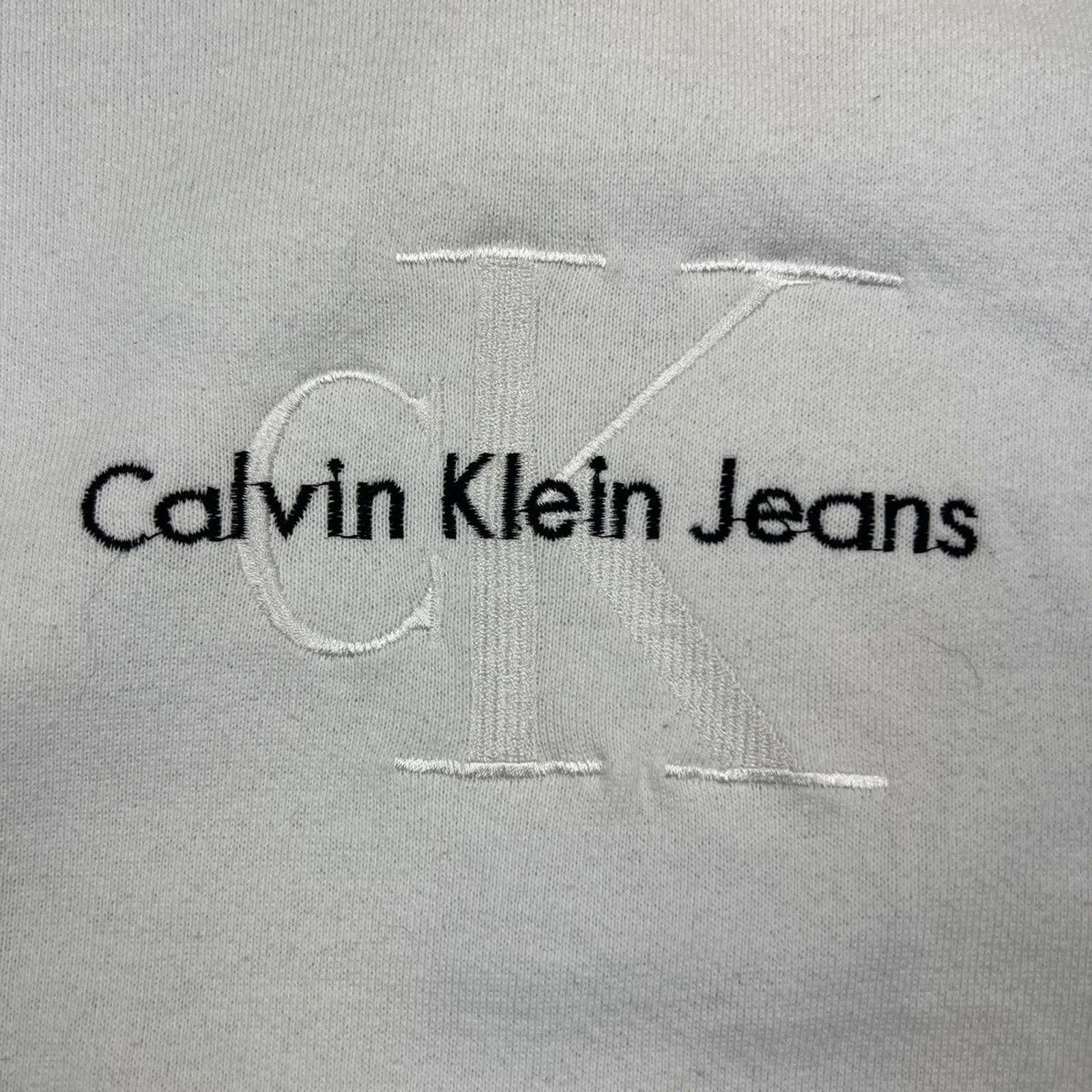 Calvin Klein × Vintage Vintage 90s Calvin Klein Sweatshirt Spell Out Pullover Crew Size US L / EU 52-54 / 3 - 2 Thumbnail