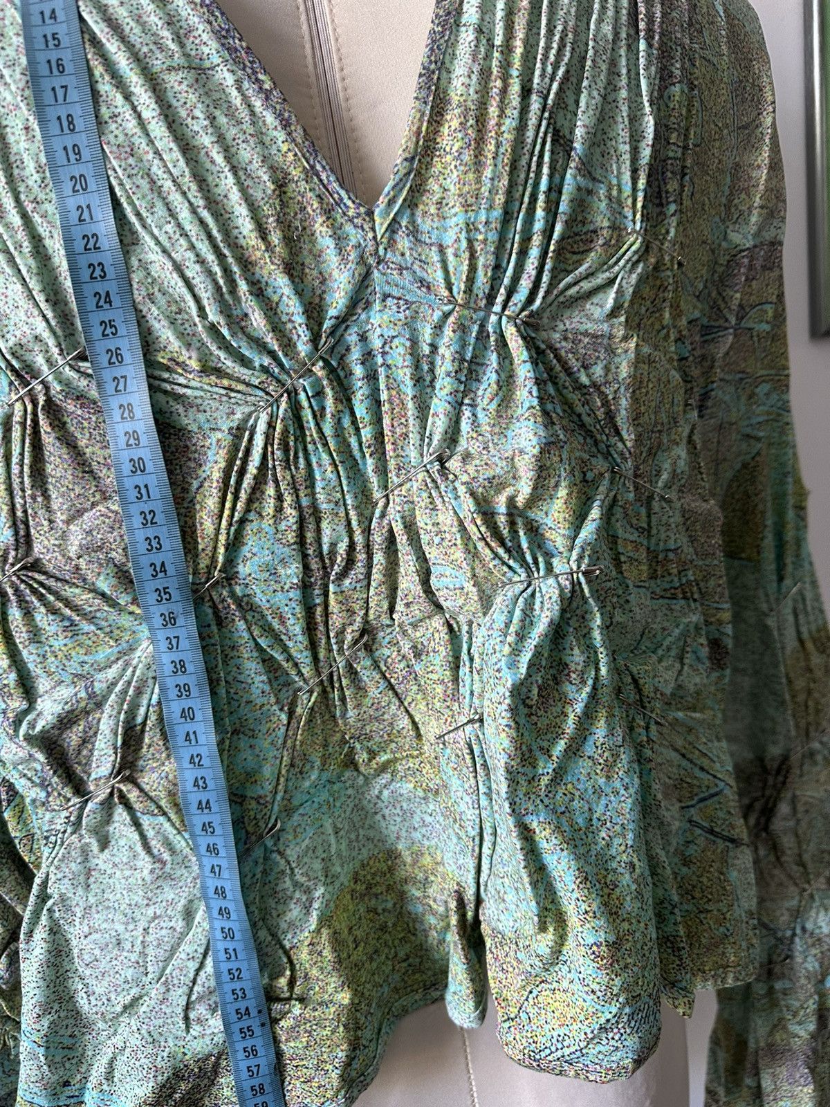 Designer Wax avant garde blouse experimental flowers CSM school Size US M / EU 48-50 / 2 - 10 Thumbnail