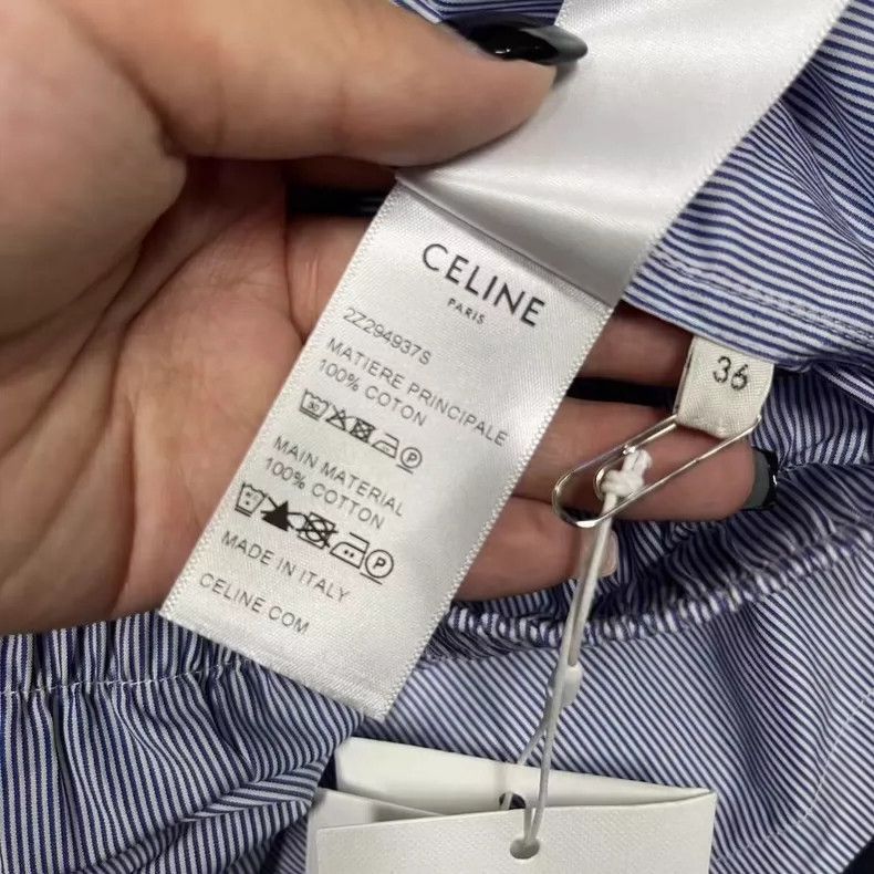 Celine Celine Blue Striped Elastic Waist Casual Shorts Size US 36 / EU 52 - 4 Thumbnail