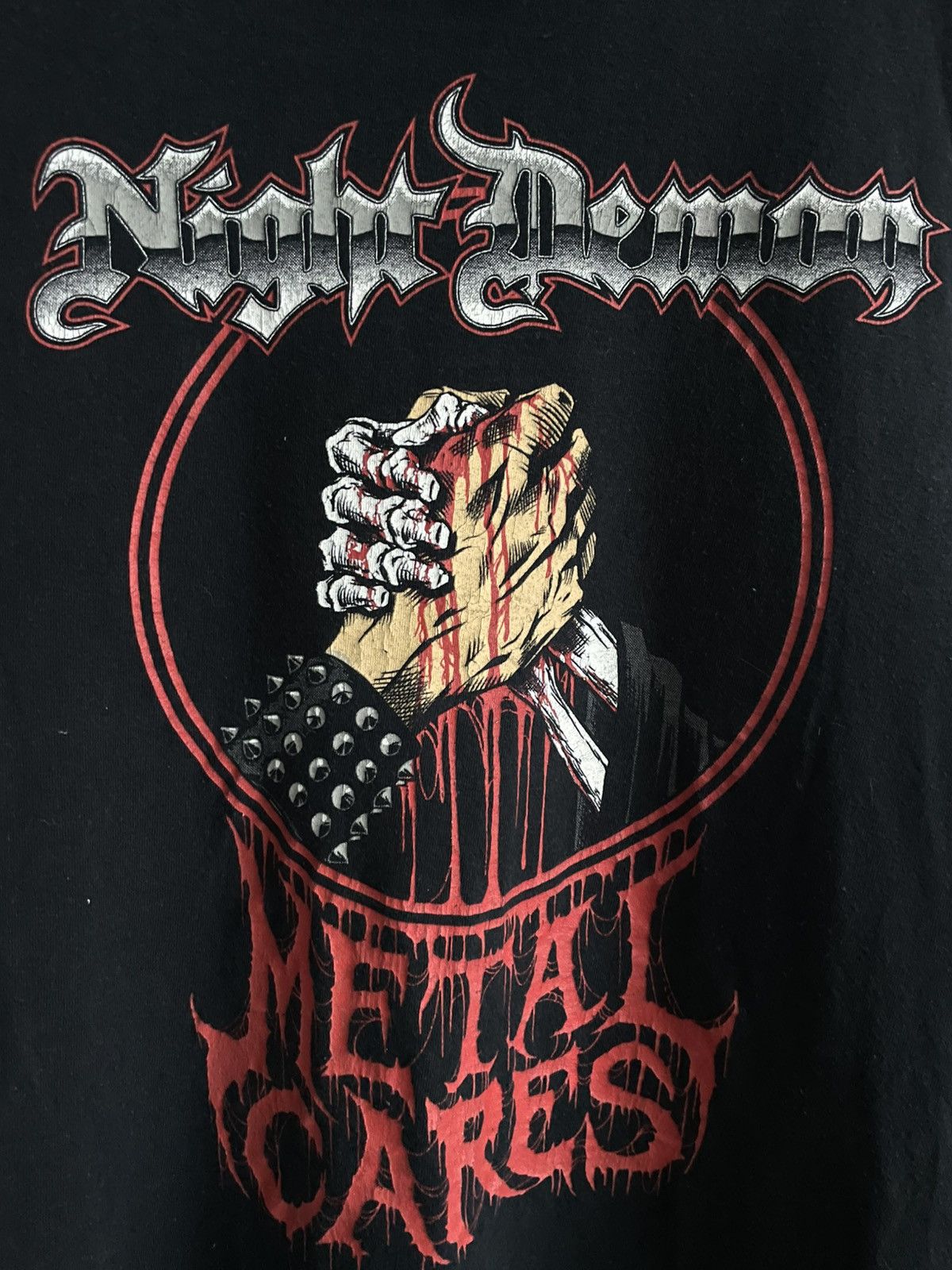Band Tees Vintage Night Demon Metal Cares 00’s T-Shirt RARE Size US M / EU 48-50 / 2 - 3 Thumbnail
