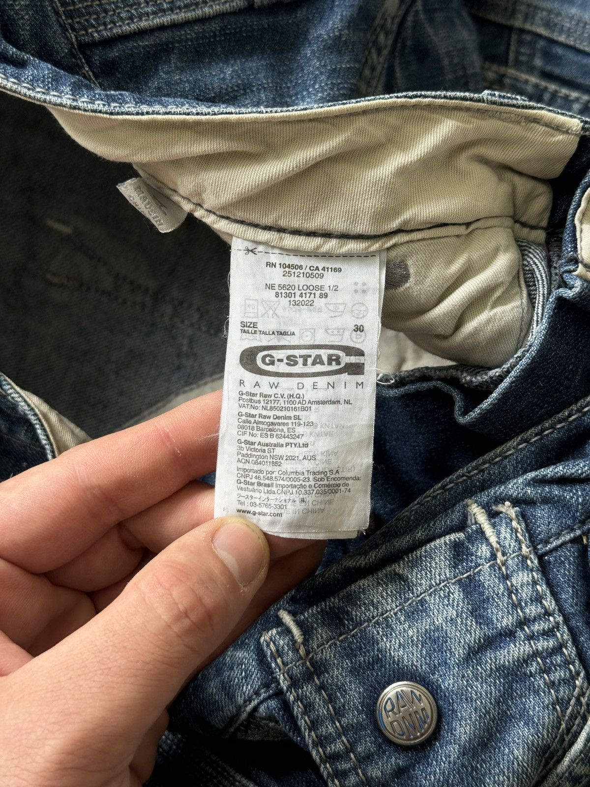G-Star Vintage G-Star Raw Big Logo Back Buckle Denim Shorts Baggy Size US 34 / EU 50 - 10 Thumbnail