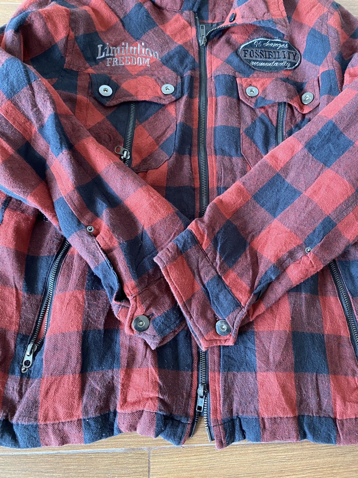 If Six Was Nine × Japanese Brand × Le Grande Bleu (L.G.B.) DEELISH Plaid Tartan Jacket LGB Punk Bondage Size US L / EU 52-54 / 3 - 12 Thumbnail