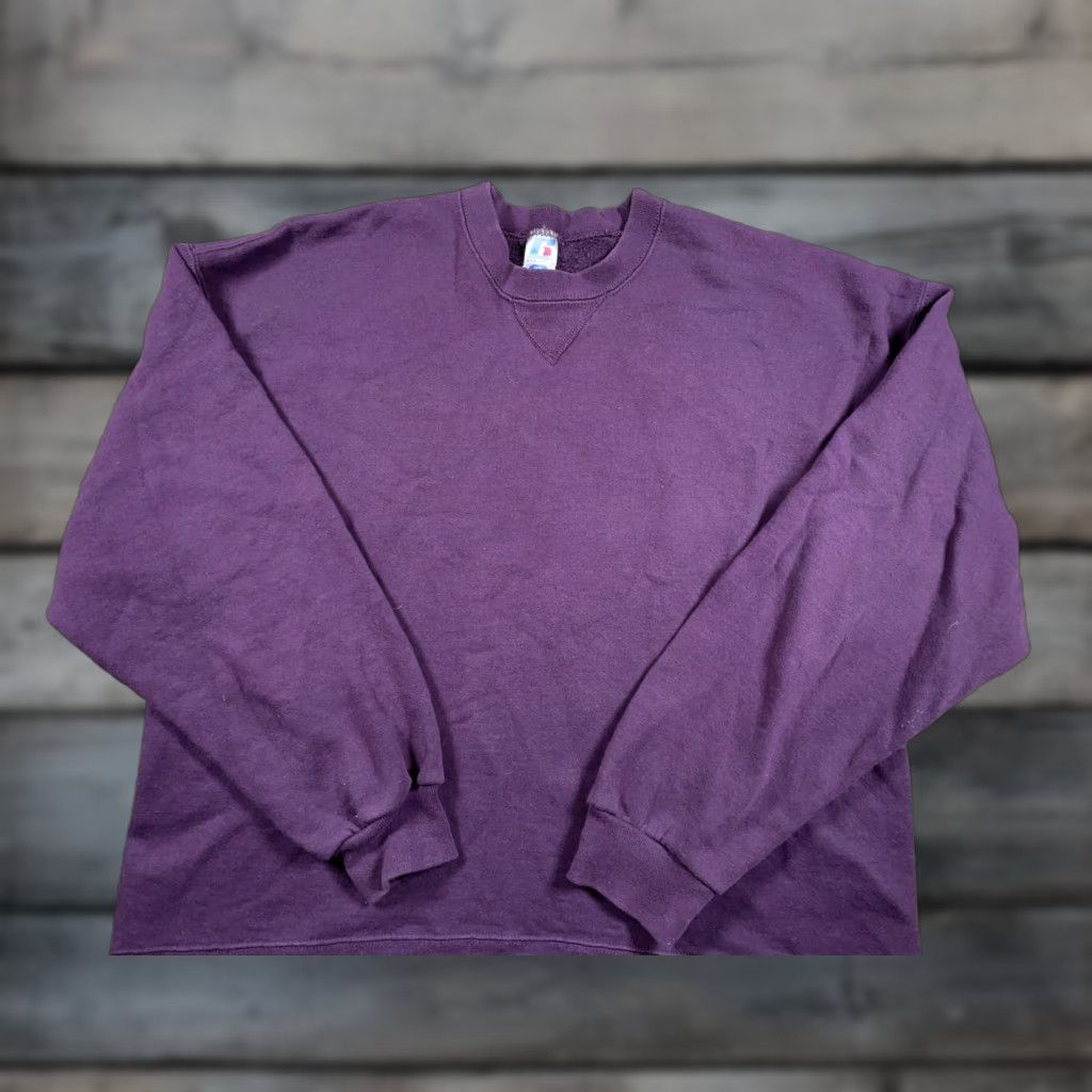 Russell Athletic VINTAGE Russell Athletic Dri Power Sweatshirt Adult XL Purple Crewneck 50/50 Blank Size US XL / EU 56 / 4 - 1 Thumbnail