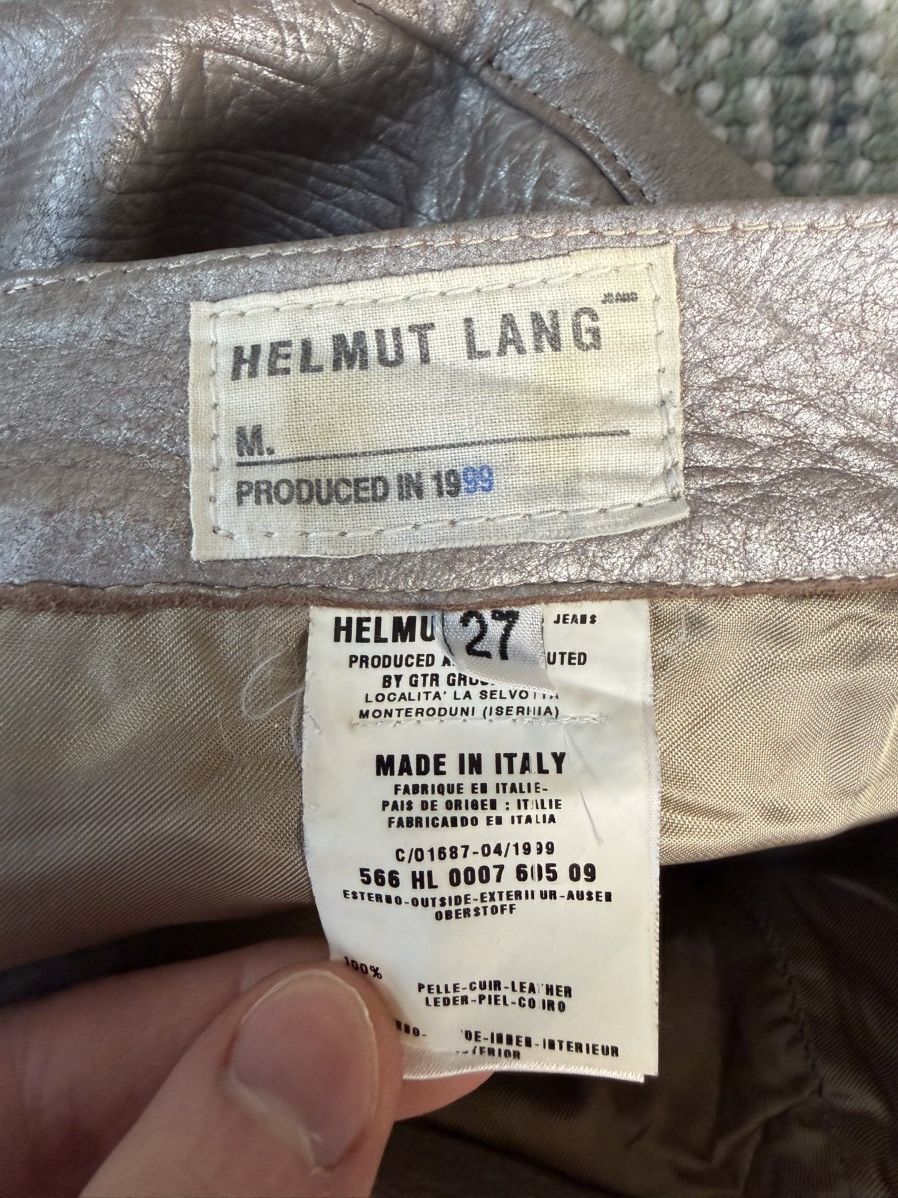 Helmut Lang Rare 1999 Helmut Lang Astro Silver Leather Pants Size 27 Size 27" / US 4 / IT 40 - 4 Thumbnail