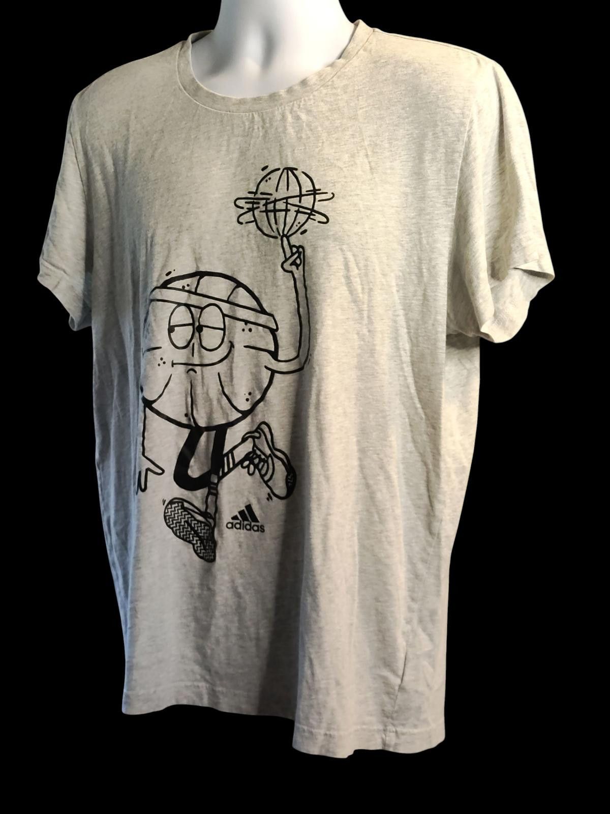 Adidas Adidas Men's Graphic Basketball T-Shirt, Light Gray Size US L / EU 52-54 / 3 - 4 Thumbnail