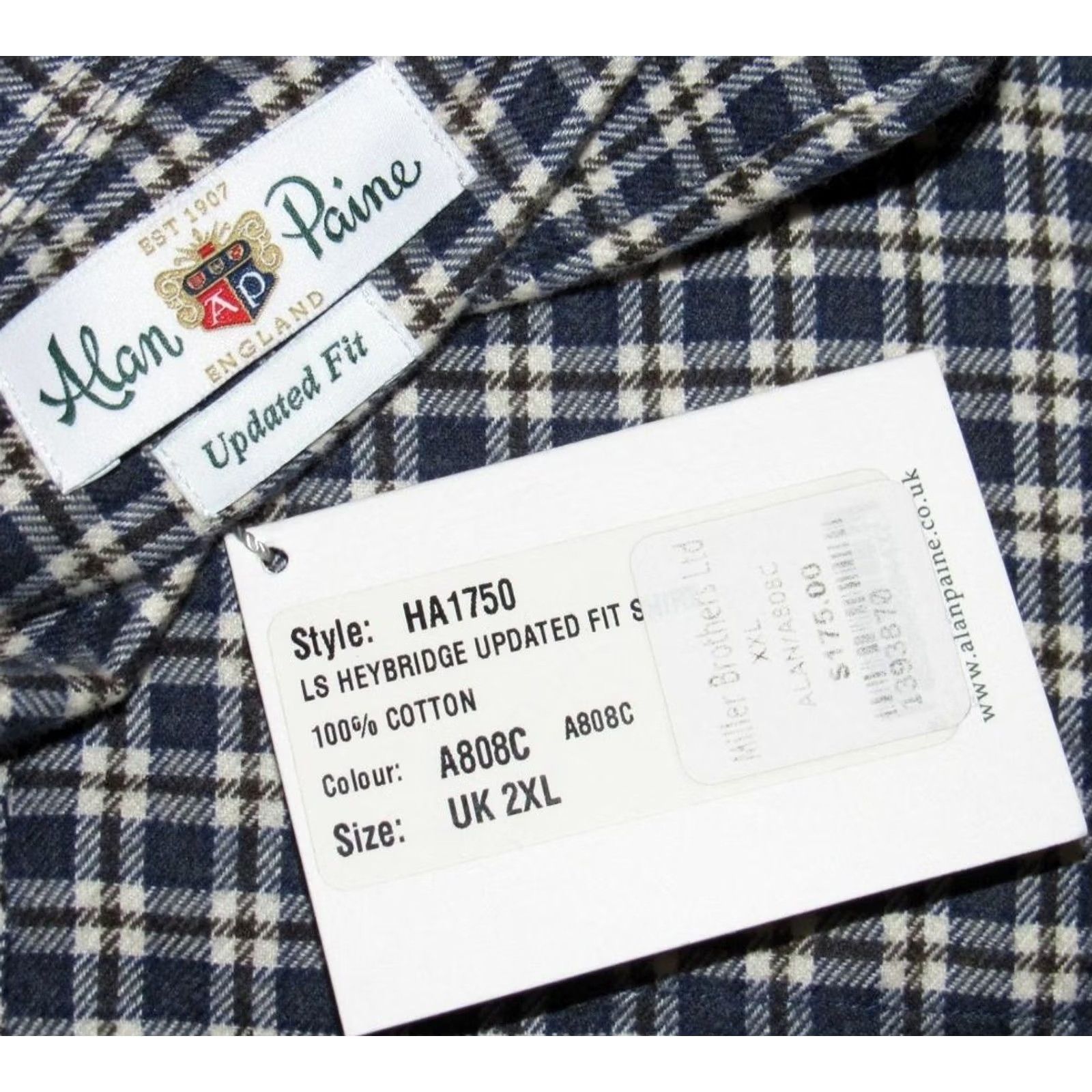 Vintage VINTAGE ALAN PAINE Heybridge Brushed Cotton Blue Plaid Long Sleeve Shirt XXL NWT Size US XXL / EU 58 / 5 - 3 Thumbnail