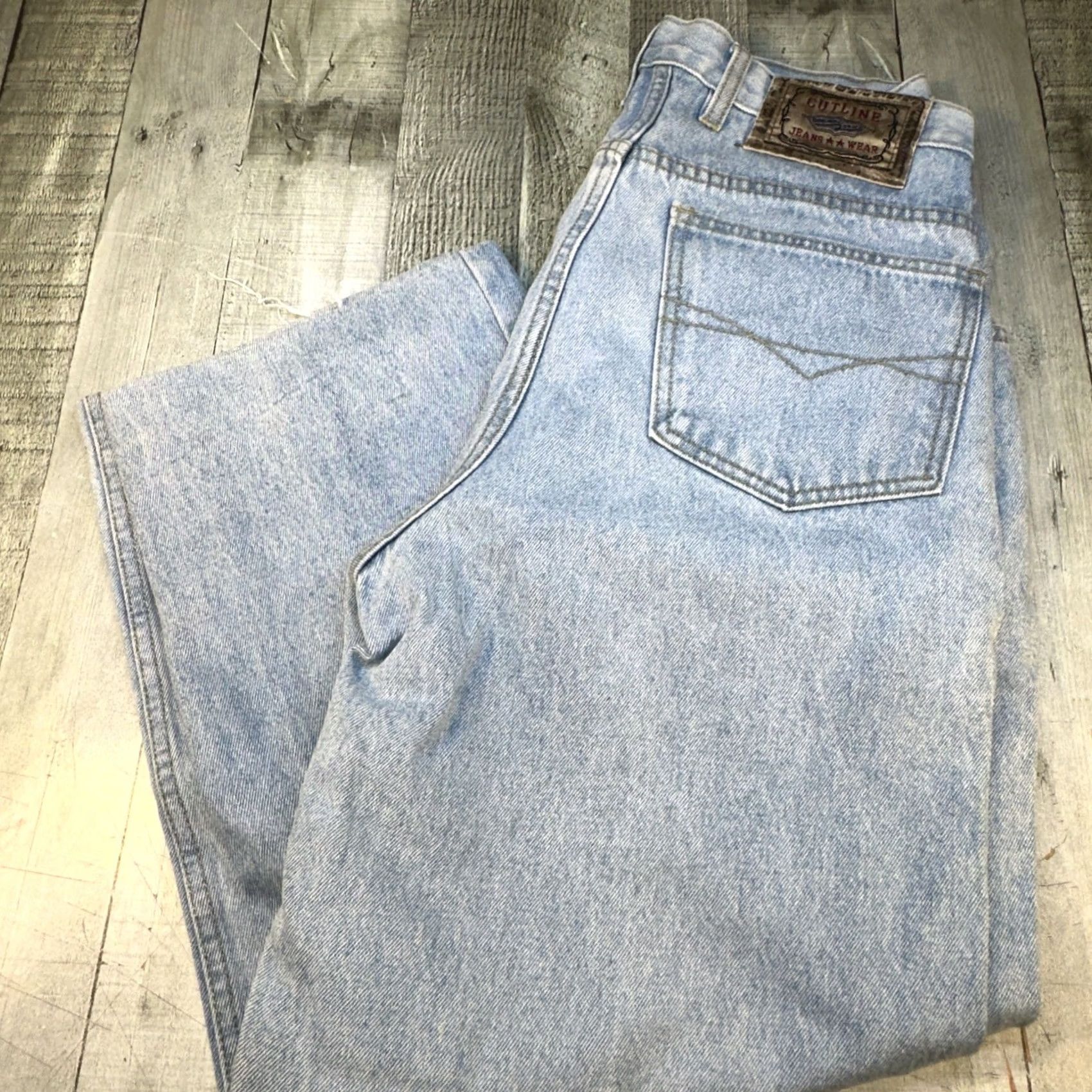 Vintage VINTAGE Men’s Cutline Original Style Jeans Wide-Leg Baggy 32 Regular 27in Blue Jeans Men 32 Inseam 27in Size US 32 / EU 48 - 3 Thumbnail