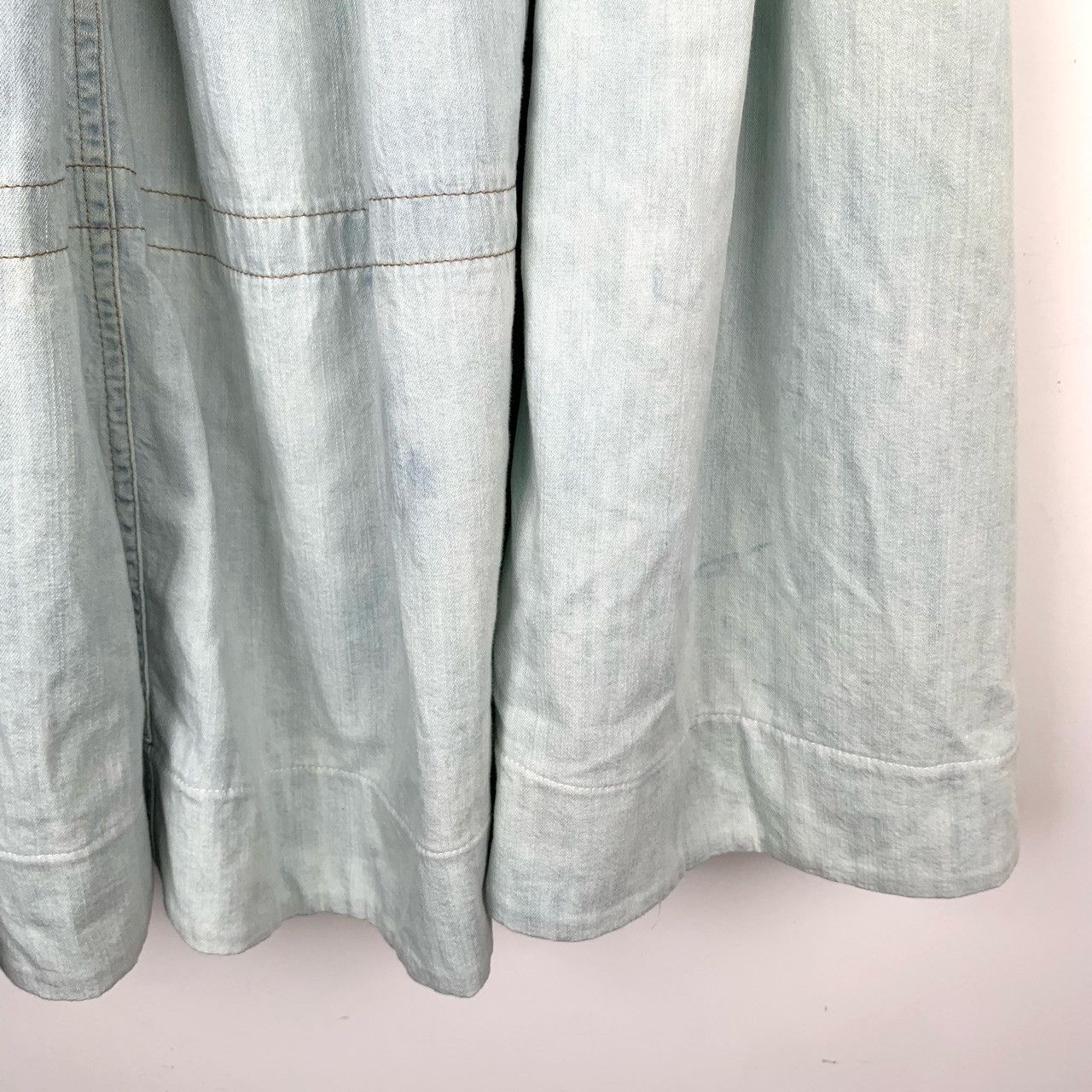 Prada Prada Logo Print Distressed Blue Gradient Cotton Maxi Dress Size 27" / US 4 / IT 40 - 5 Thumbnail