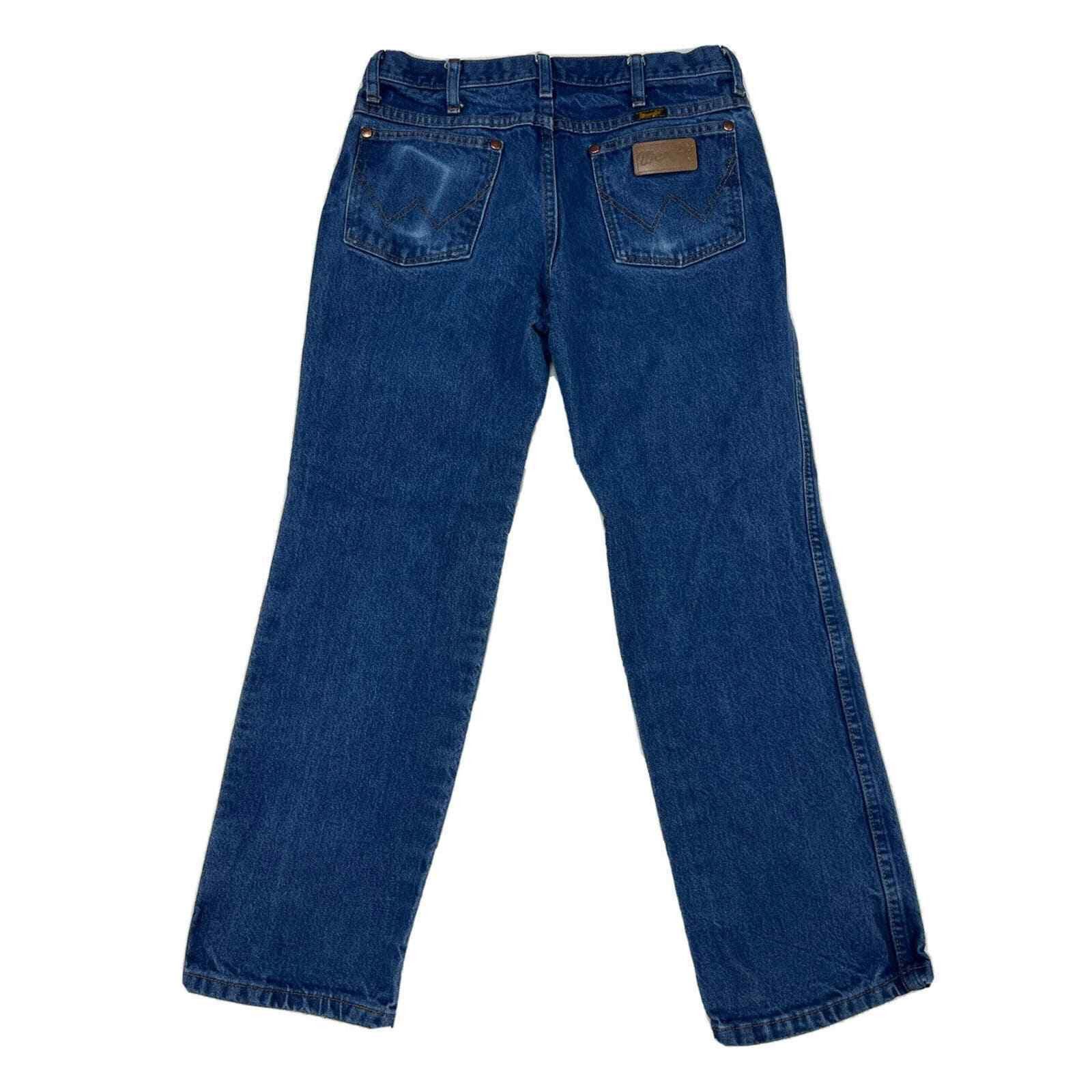 Wrangler Wrangler Mens Jeans 31x28 Blue Denim Straight Western Cowboy ...