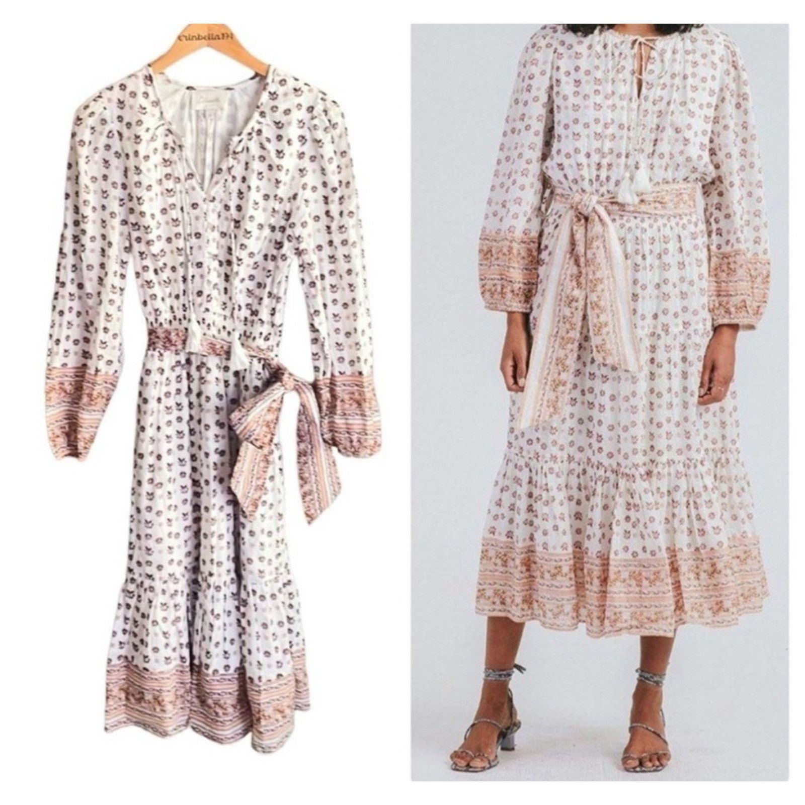 Cleobella Cleobella Blakely Midi Peasant Organic Cotton Floral Dress Size M / US 6-8 / IT 42-44 - 7 Thumbnail