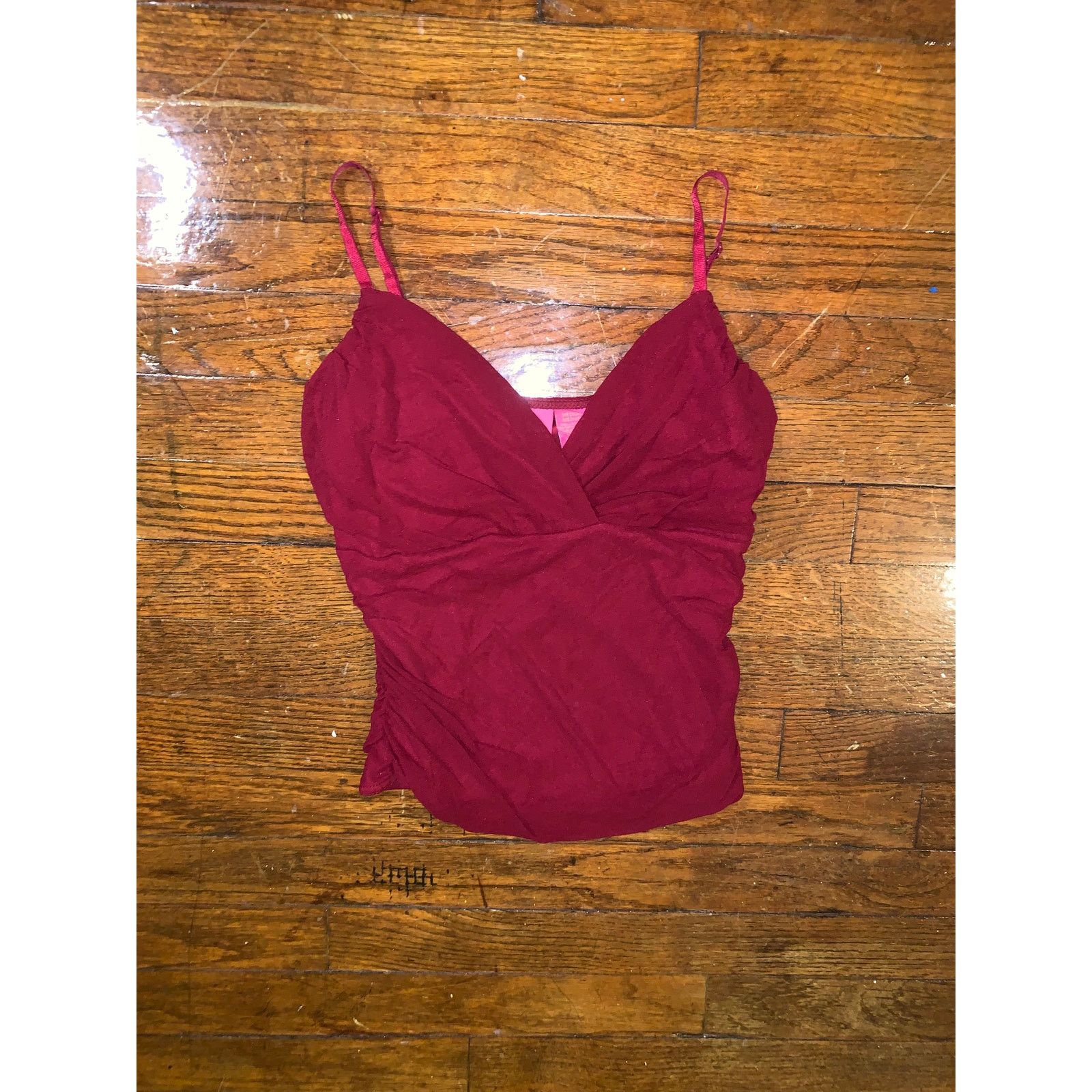 Other Thalia Sodi Burgundy Ruched Surplice Cami Top Mesh NWT M Size M / US 6-8 / IT 42-44 - 9 Thumbnail