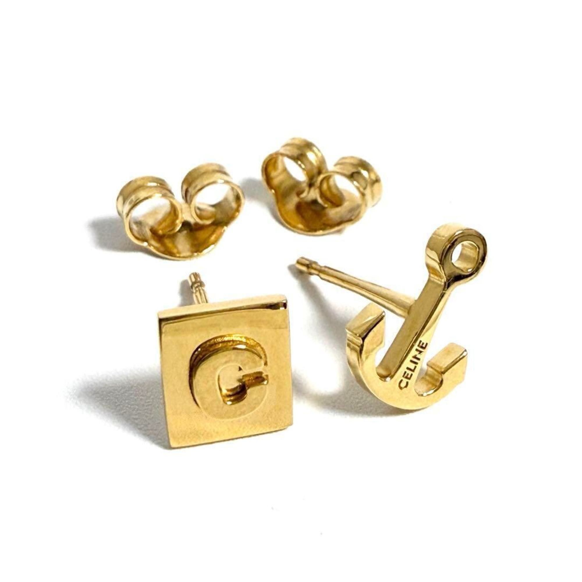 Celine Celine Women's Asymmetrical Earrings C Logo Anchor Size ONE SIZE - 1 Thumbnail