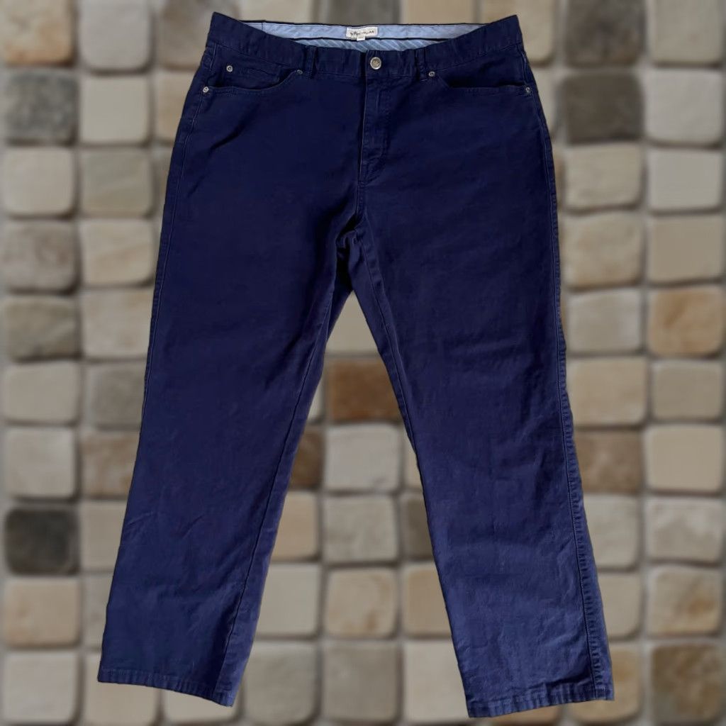 Peter Millar Peter Millar Crown Vintage Canvas Five-Pocket Pants Navy 38 Regular Mens) Size US 38 / EU 54 - 1 Thumbnail