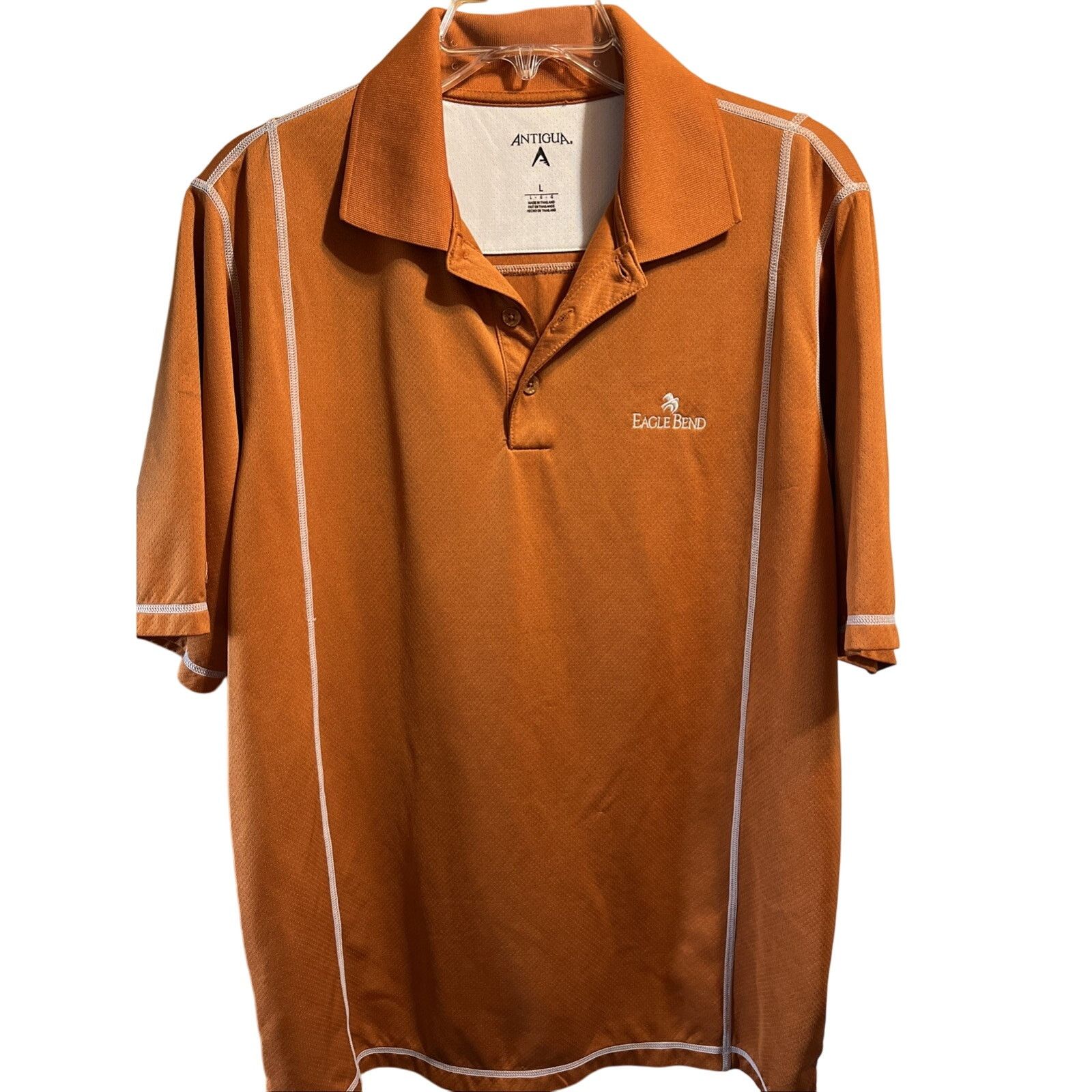 Antigua Antigua Men’s L Orange Polyester Golf Outdoor SS 1/4 Button Size US L / EU 52-54 / 3 - 1 Thumbnail