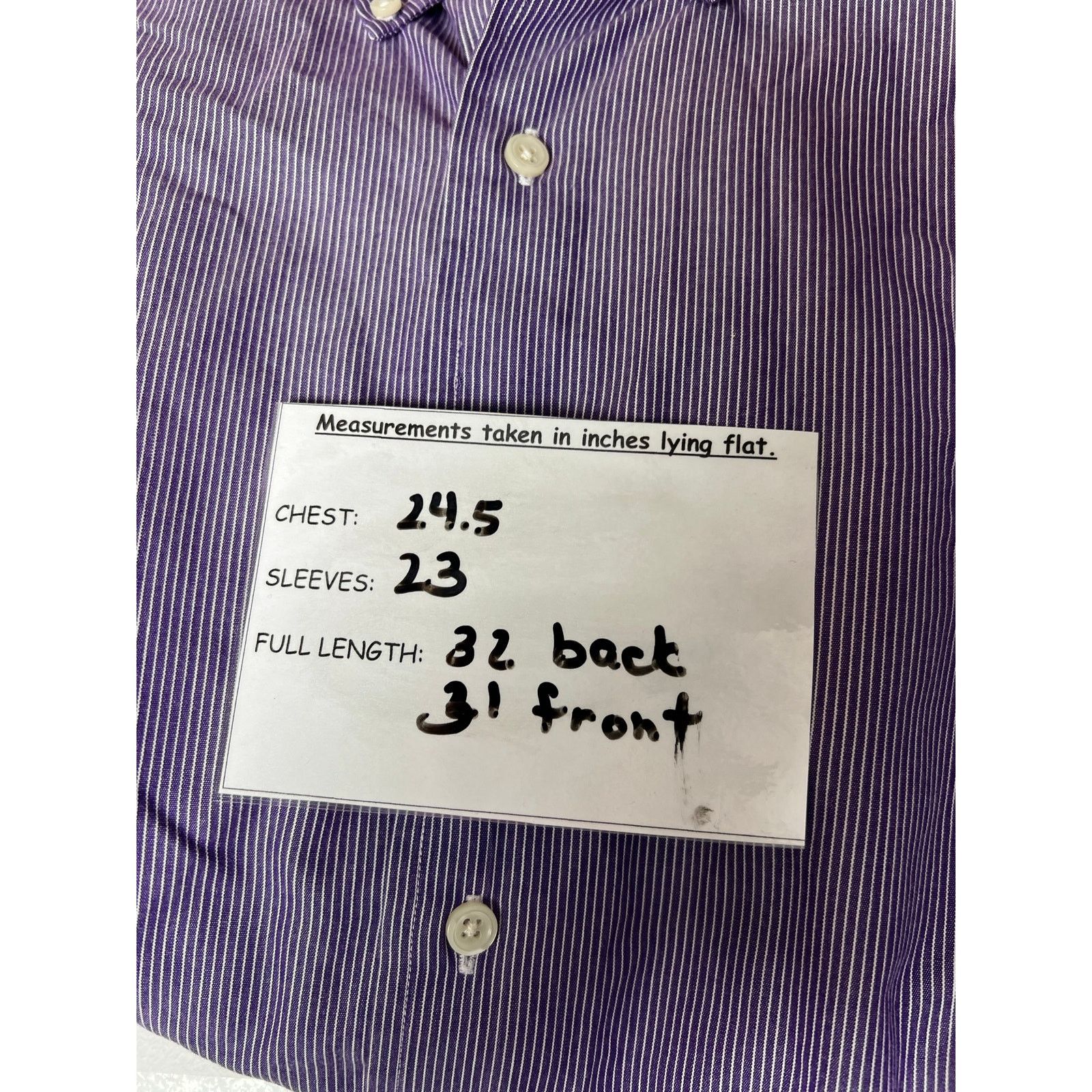 Ralph Lauren Ralph Lauren McMeel Cotton Purple Striped Button Front Men's Size US L / EU 52-54 / 3 - 5 Thumbnail
