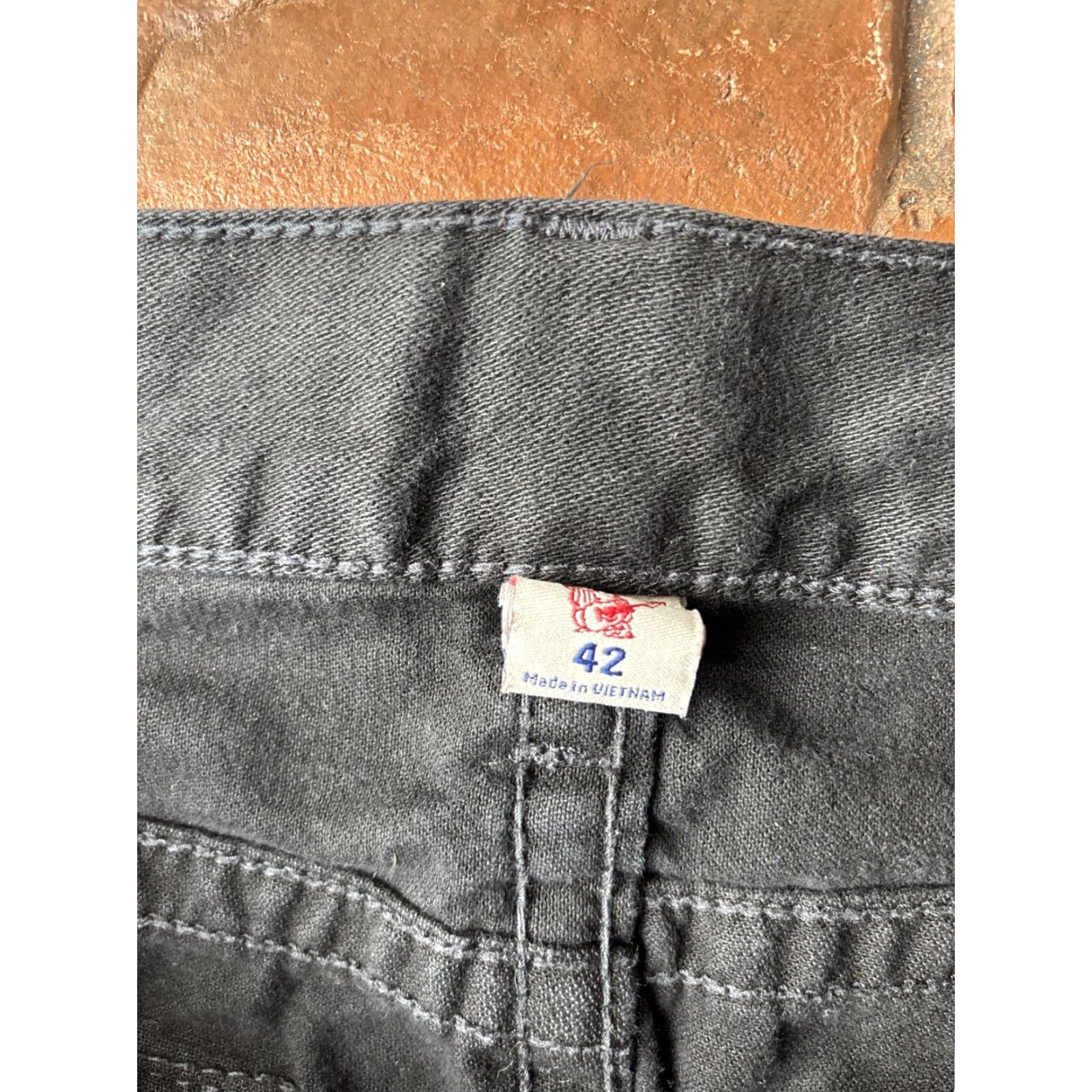 True Religion Y2K True Religion Ricky Straight Jeans Mens 42x27 Black Denim Button Zip Pockets Logo USA Straight 42 Mens Size US 42 / EU 58 - 3 Thumbnail