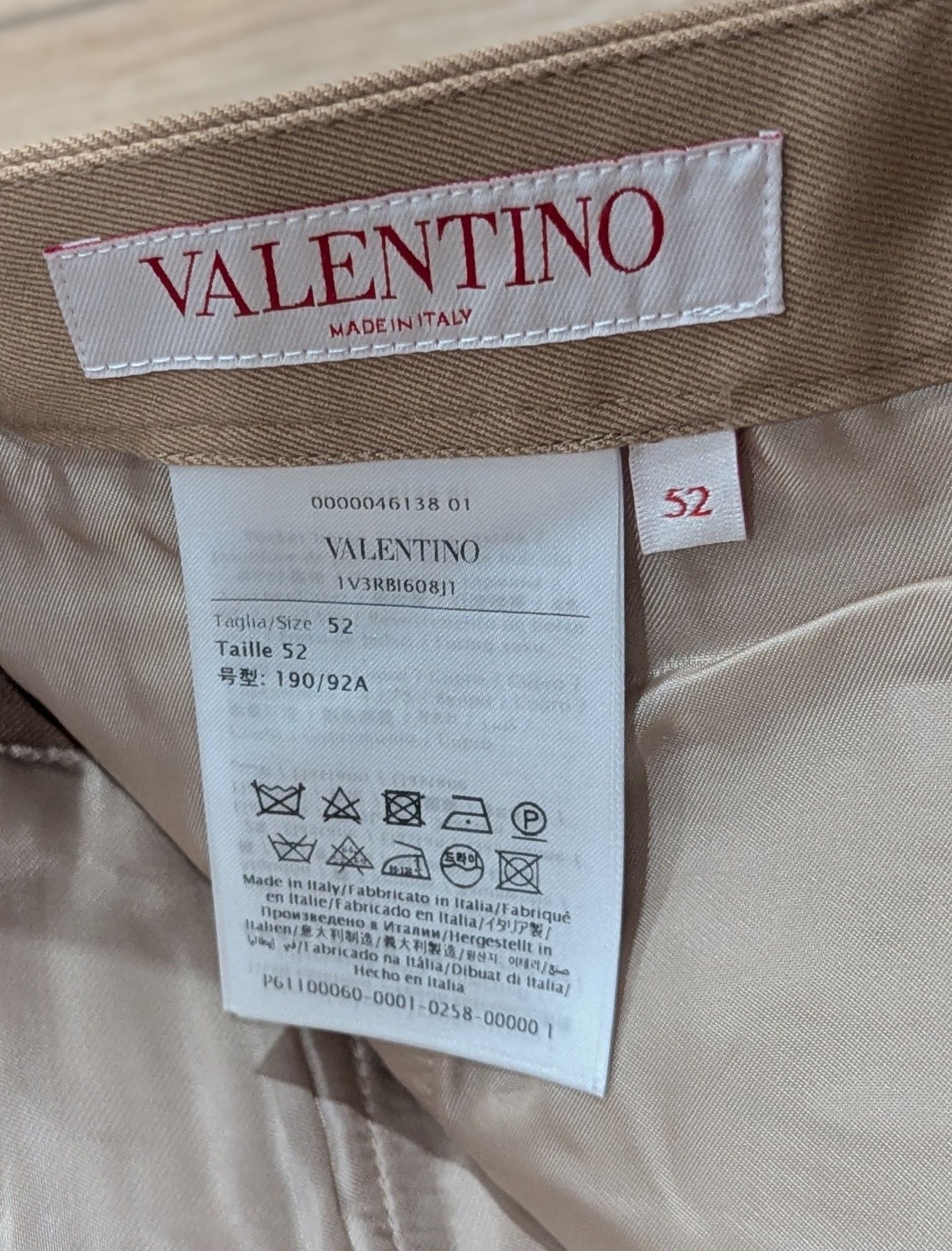 Valentino Valentino Flat Front Chino Pants Beige 52 US 36 Size US 36 / EU 52 - 7 Thumbnail