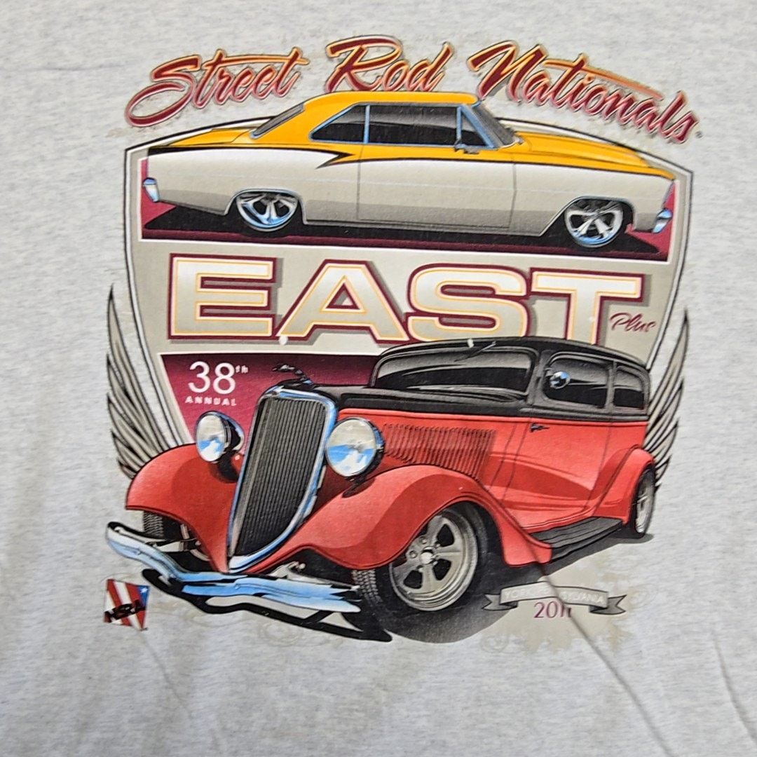 Gildan NSRA Street Rod Nationals Shirt Car Show Gray XL Graphic Tee Size US XL / EU 56 / 4 - 4 Thumbnail