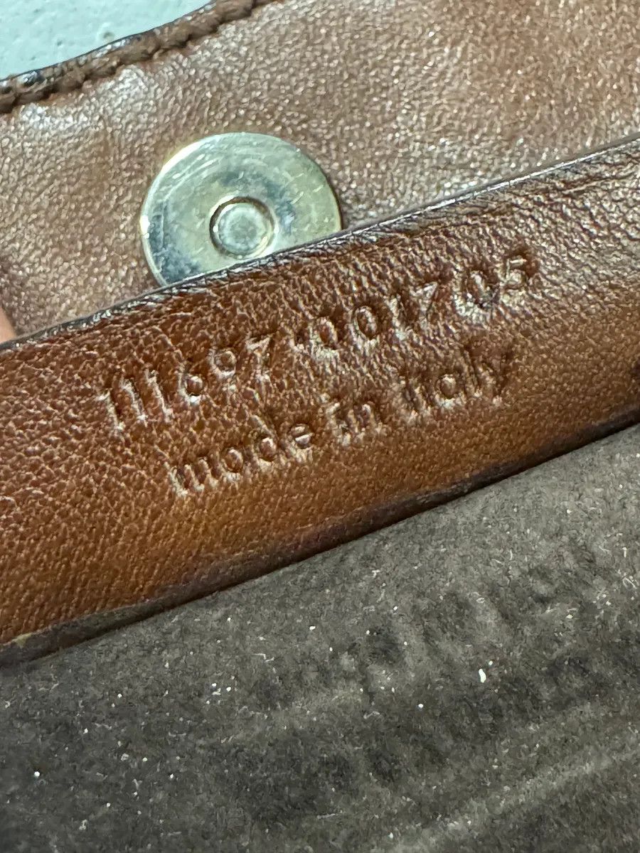 Yves Saint Laurent 2000s Yves Saint Laurent Cognac Leather Ruched Handle Bag Size ONE SIZE - 8 Thumbnail