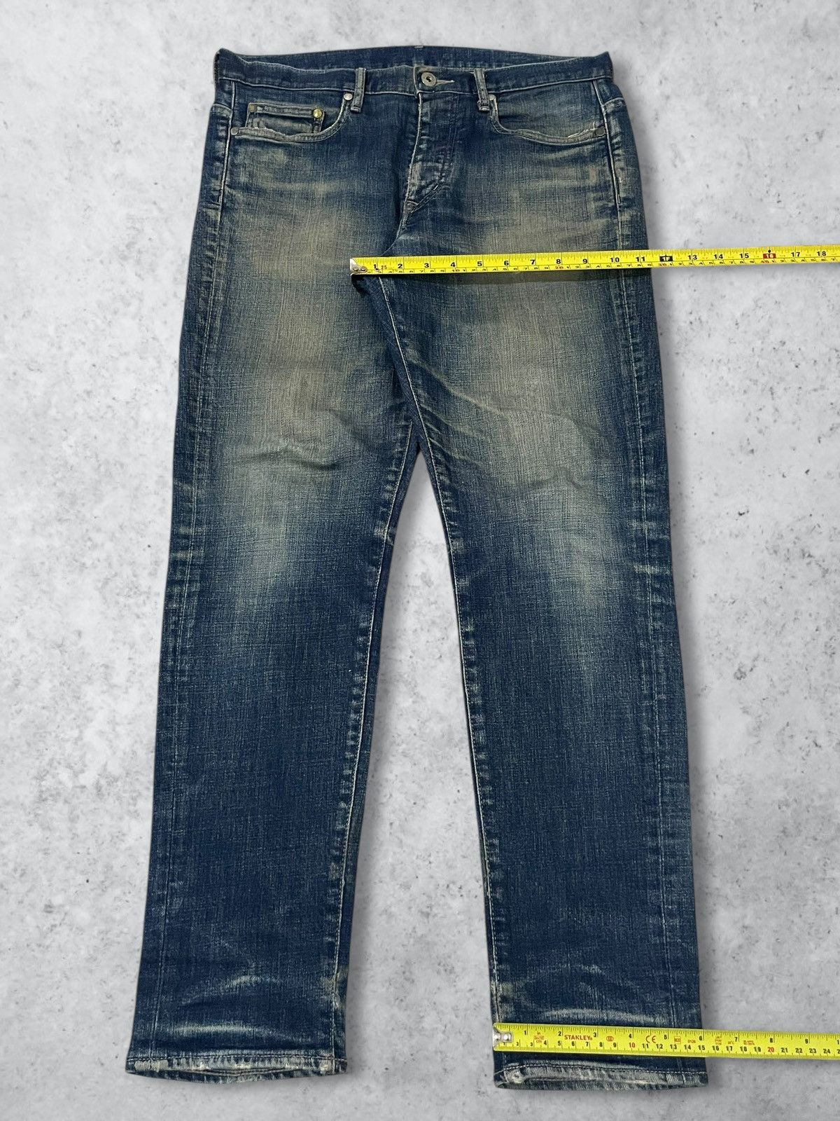 Number (N)ine Vintage Nano Universe Button Fly Blue Wash Loose Taper Jeans Size US 32 / EU 48 - 15 Thumbnail