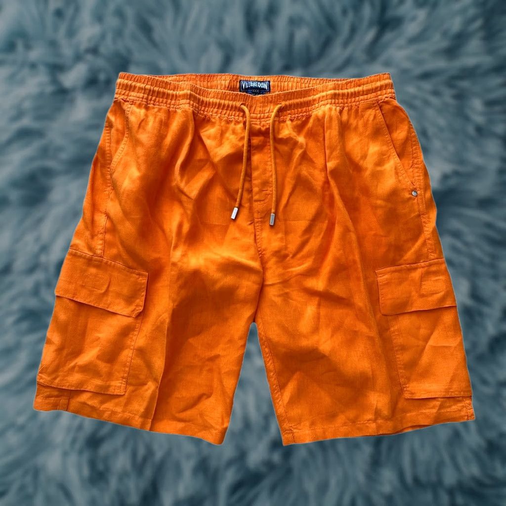 Vilebrequin Vilebrequin Mens Cargo Shorts Orange Linen 3XL Beach City Pockets Regular Rise High Inseam 10.75” EUC Rare Size US 39 - 1 Thumbnail