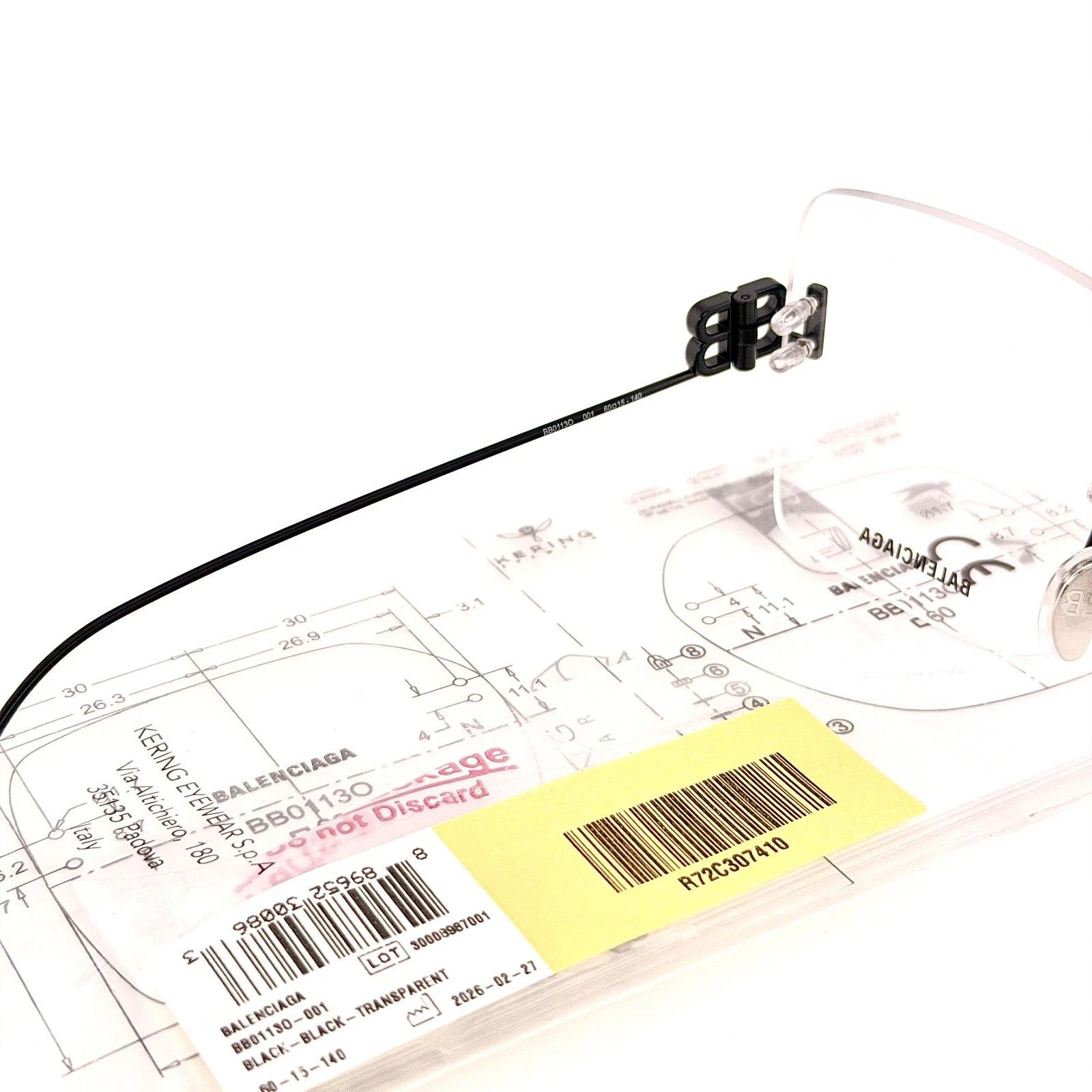 Balenciaga BALENCIAGA LOGO 0113 Black Metal Retro Eyeglass BB0113O 001 Size ONE SIZE - 6 Thumbnail