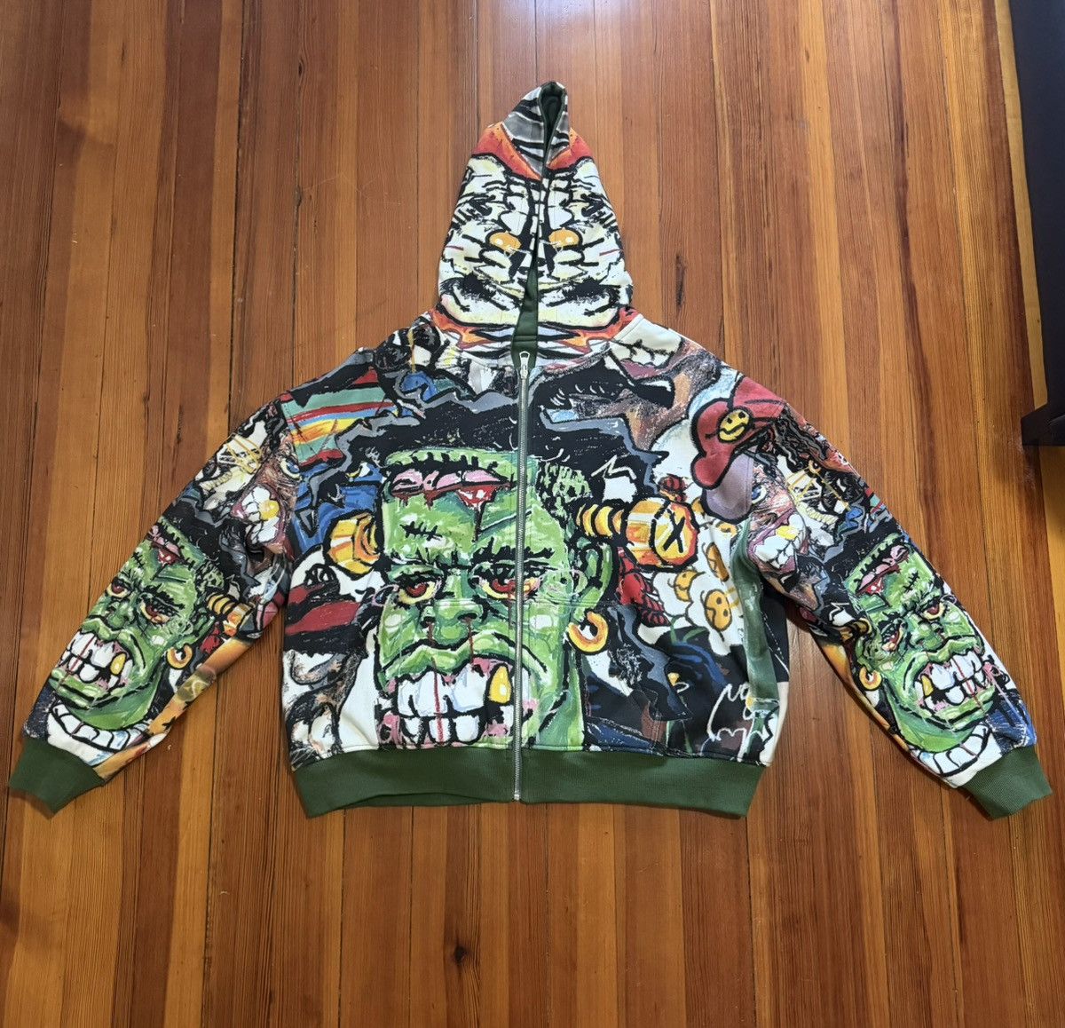 Plus One Clothing Vxmeee x Plus One Green Reversible Zip Up Hoodie Size US L / EU 52-54 / 3 - 1 Thumbnail