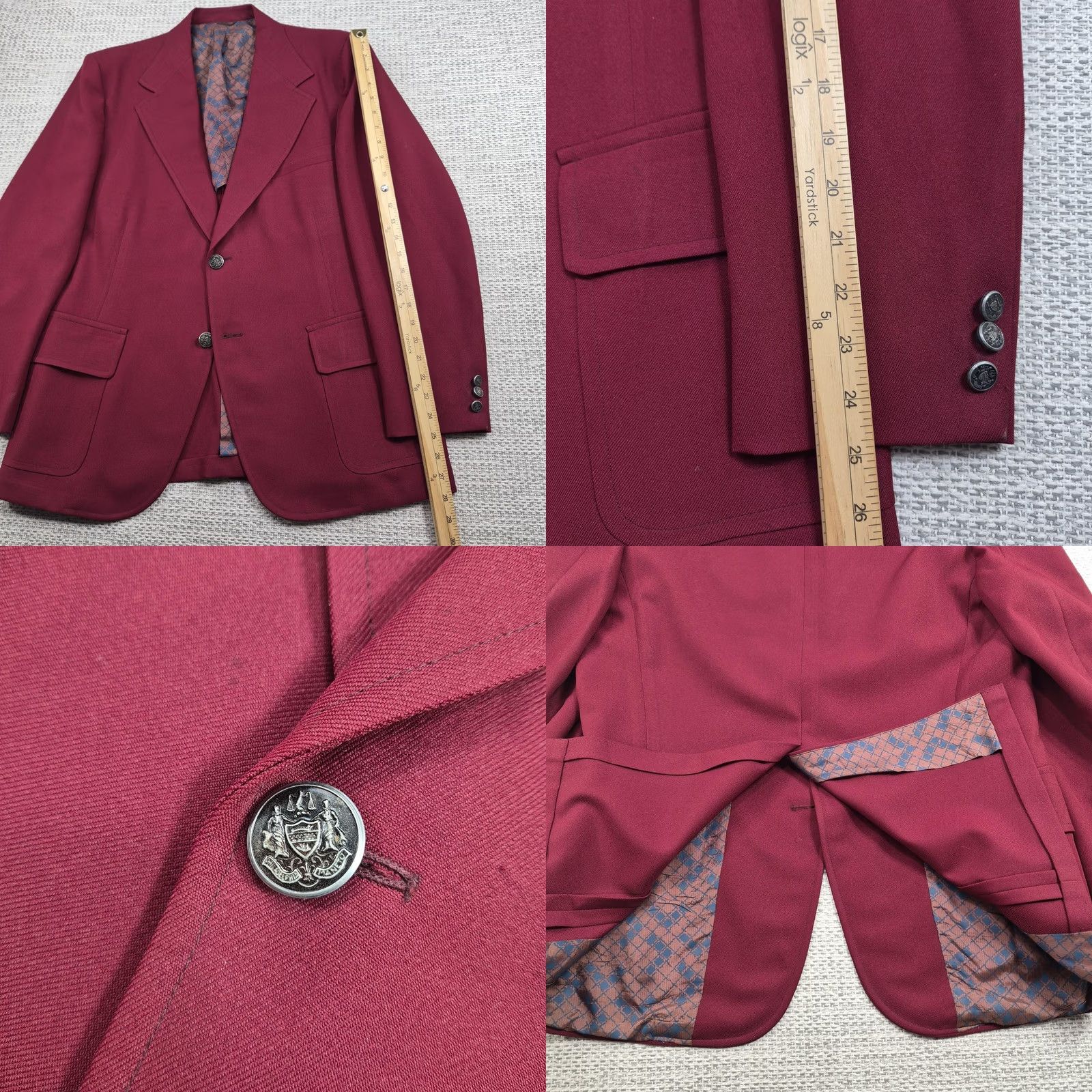 JCPenney VINTAGE Towncraft Blazer Mens 44 Red Two Button Notch Lapel 2 Piece Jacket JC Penney Shirt? Size 44R - 8 Thumbnail