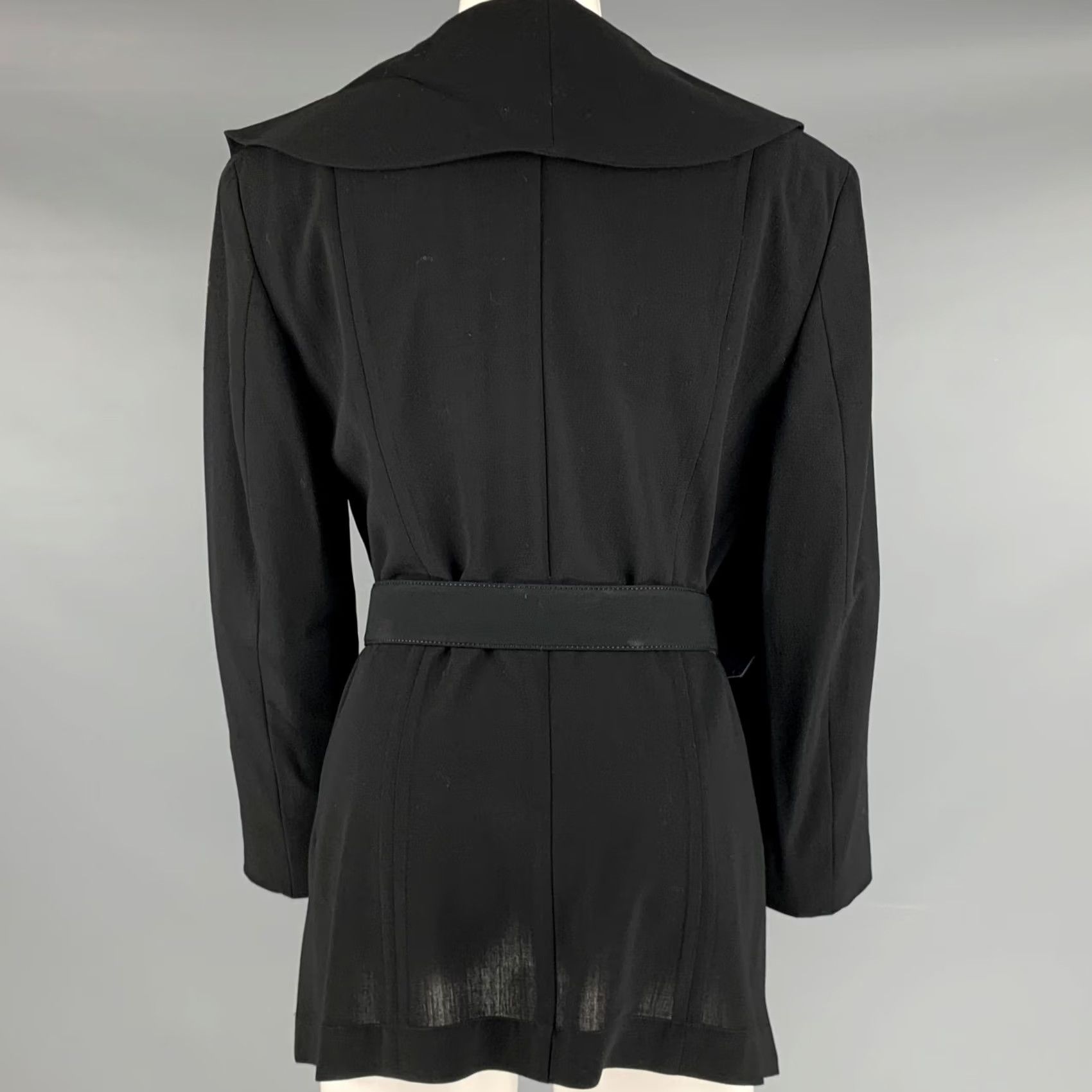 Comme des Garcons Girl COMME des GARCONS Size S Black Wool Open Front Jacket Size S / US 4 / IT 40 - 4 Thumbnail