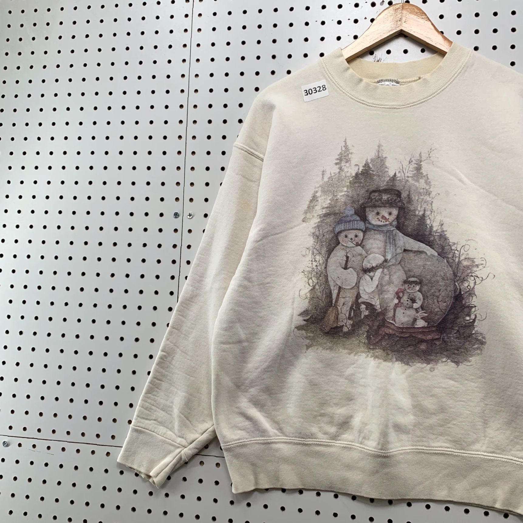 Fruit Of The Loom VINTAGE Snowman Campfire Winter Graphic Crewneck Sweatshirt Men M White 90s Christmas Winter Fruit of the Loom Sweatshirt Mens Size US M / EU 48-50 / 2 - 3 Thumbnail