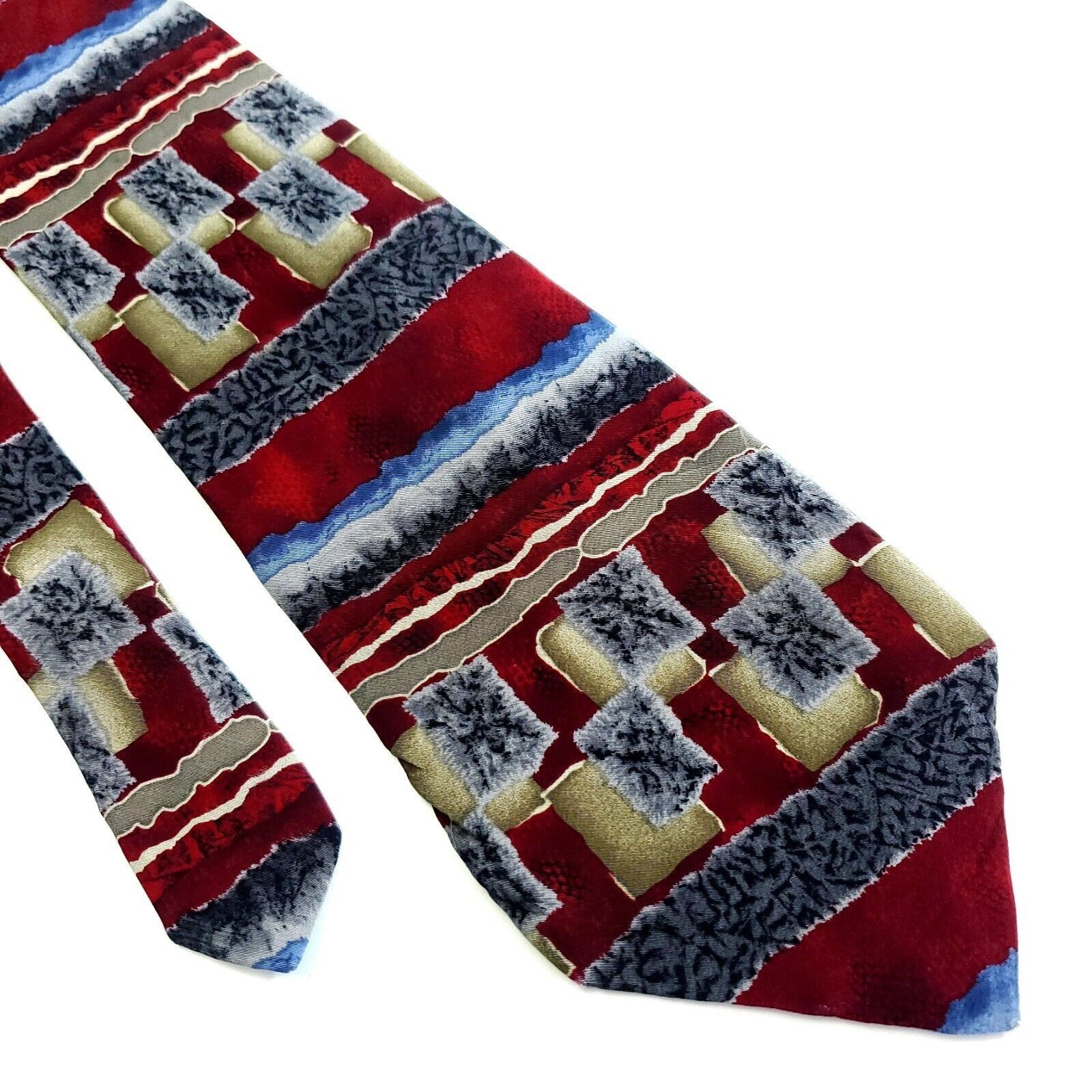Vintage Jimmy V Red Abstract Print Jamal Anderson Collection 4 Silk Size ONE SIZE - 1 Thumbnail