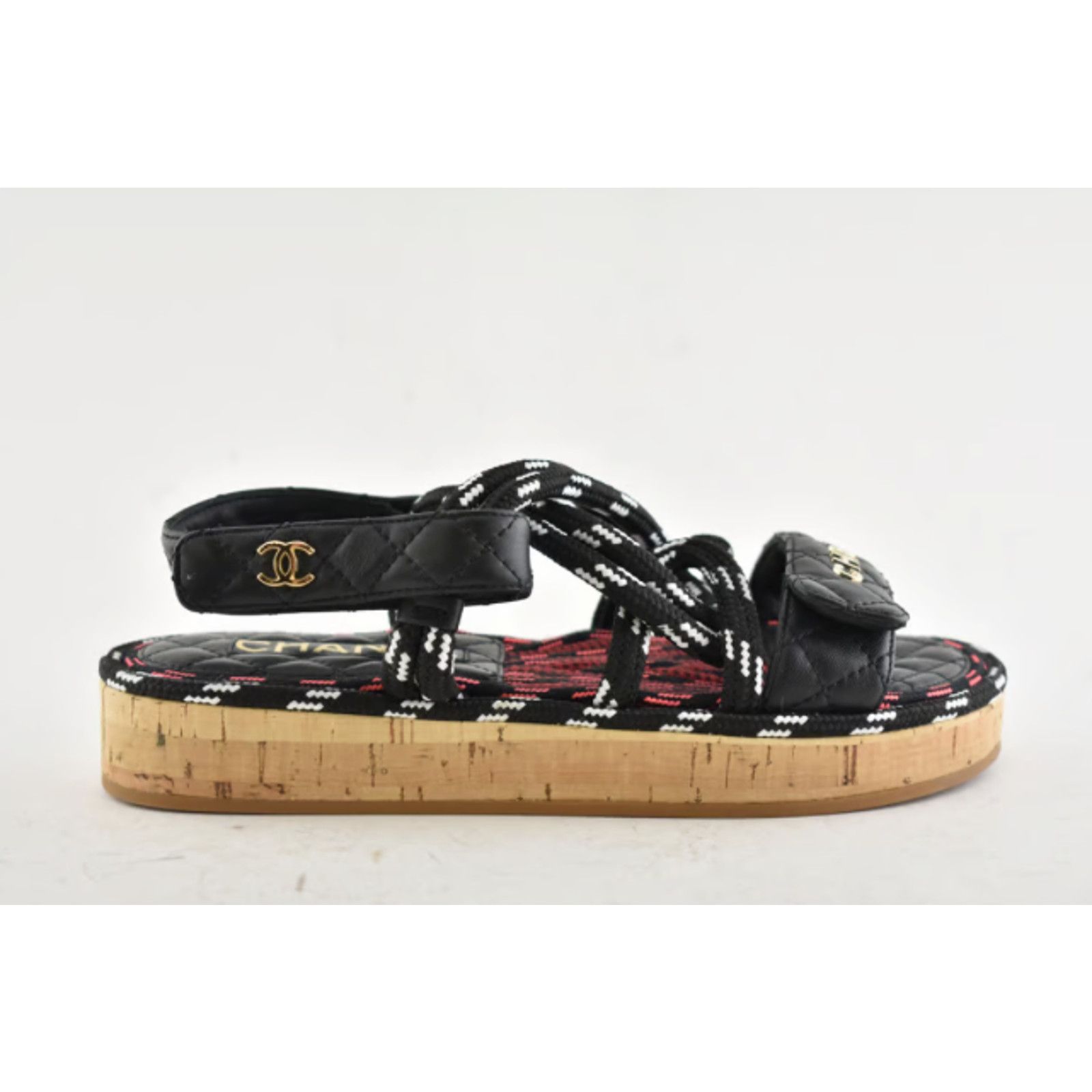 Chanel Chanel 20S White Black Cord Rope Quilted CC Logo Mule Size US 6 / IT 36 - 5 Thumbnail