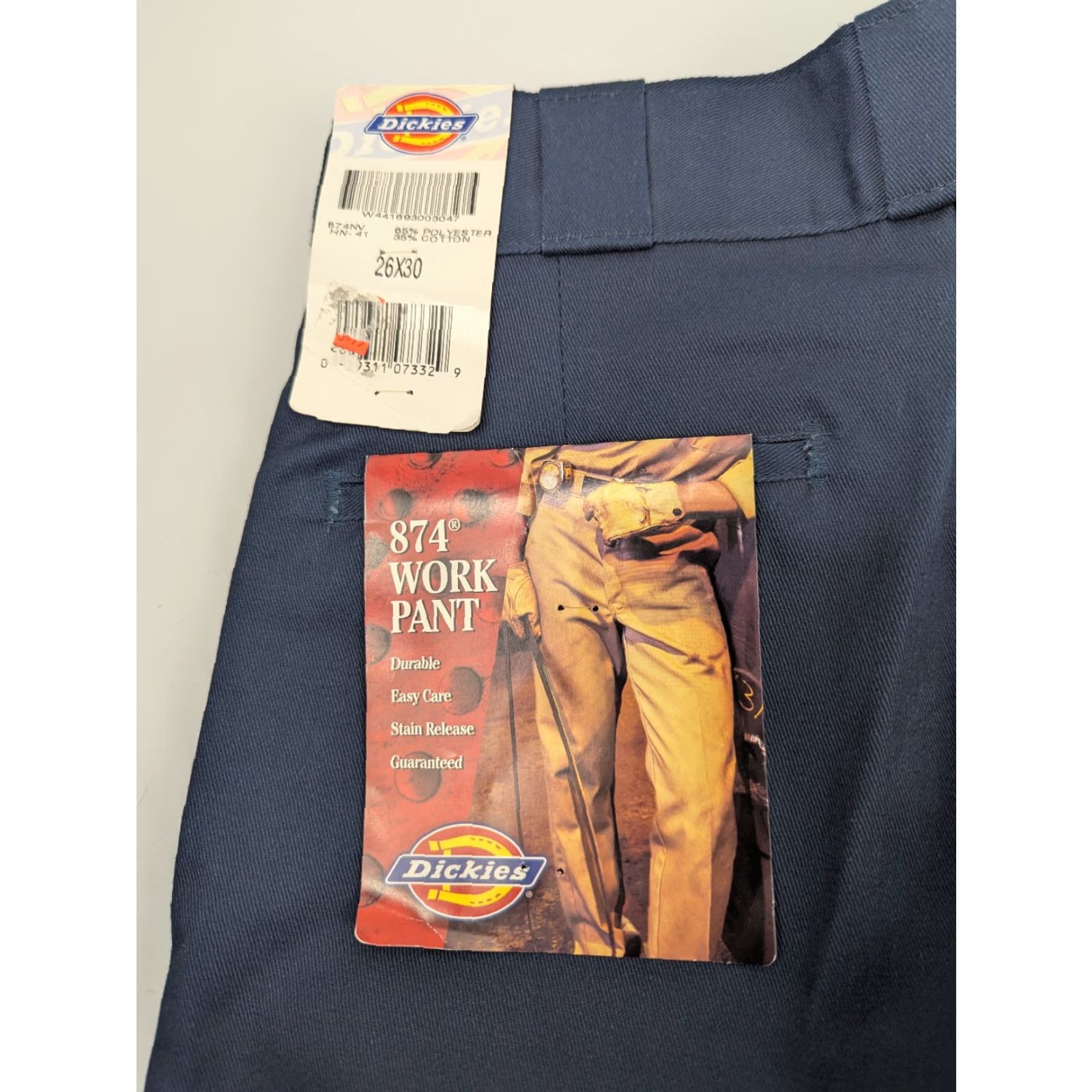 Dickies Dickies 874 Pants Navy 26x30 Regular Fit Straight Front 4-Pockets Work Casual Men Size US 26 / EU 42 - 3 Thumbnail