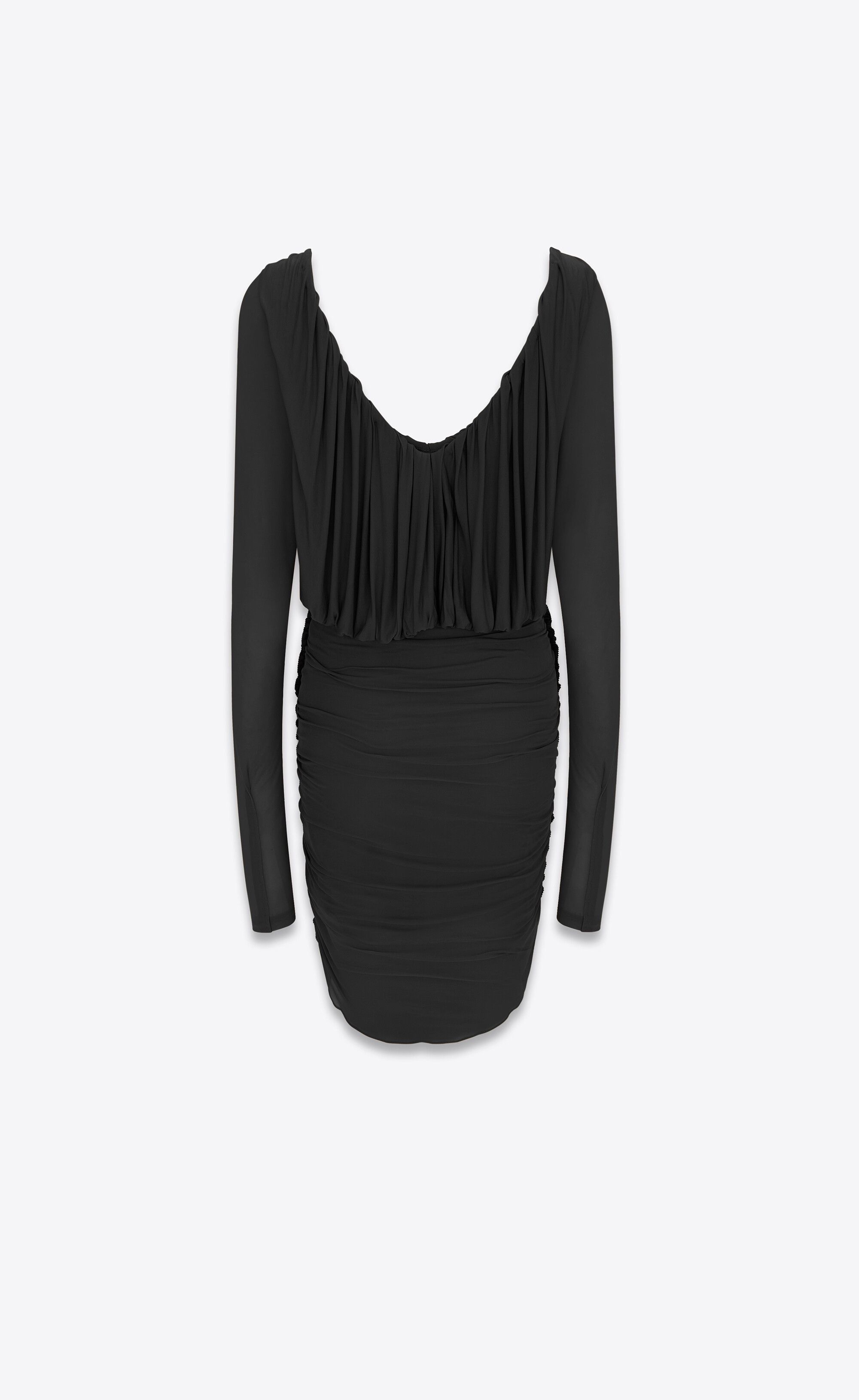 Saint Laurent Paris oc11z1125 Draped Dress in Jersey in Black Size M / US 6-8 / IT 42-44 - 3 Thumbnail