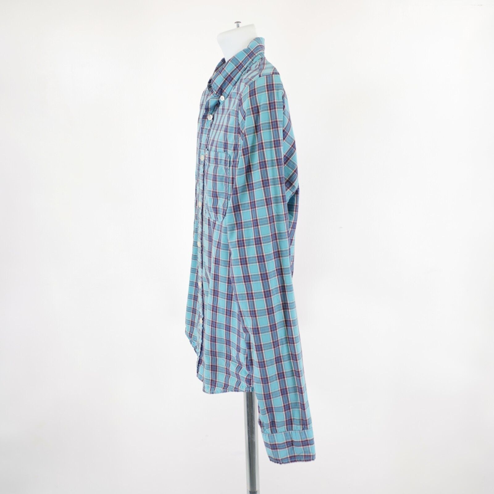 Hollister Hollister Teal Blue Red Plaid XL Button Down Pocket Front Size US XL / EU 56 / 4 - 6 Thumbnail