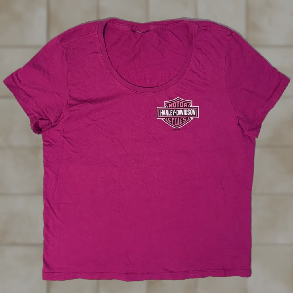 Harley Davidson Harley-Davidson T-Shirt Pink short sleeve Logo Crew Neck L Women Regular Size L Casual Shirt Size L / US 10 / IT 46 - 1 Thumbnail