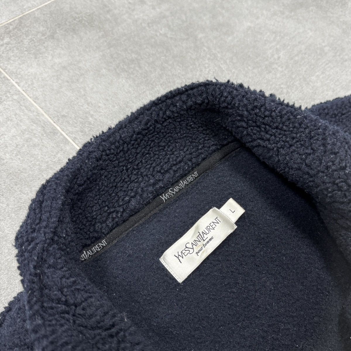 Yves Saint Laurent Rare Yves Saint Laurent YSL 1/3 Zip Fleece Jacket Navy Blue Size US XL / EU 56 / 4 - 10 Thumbnail