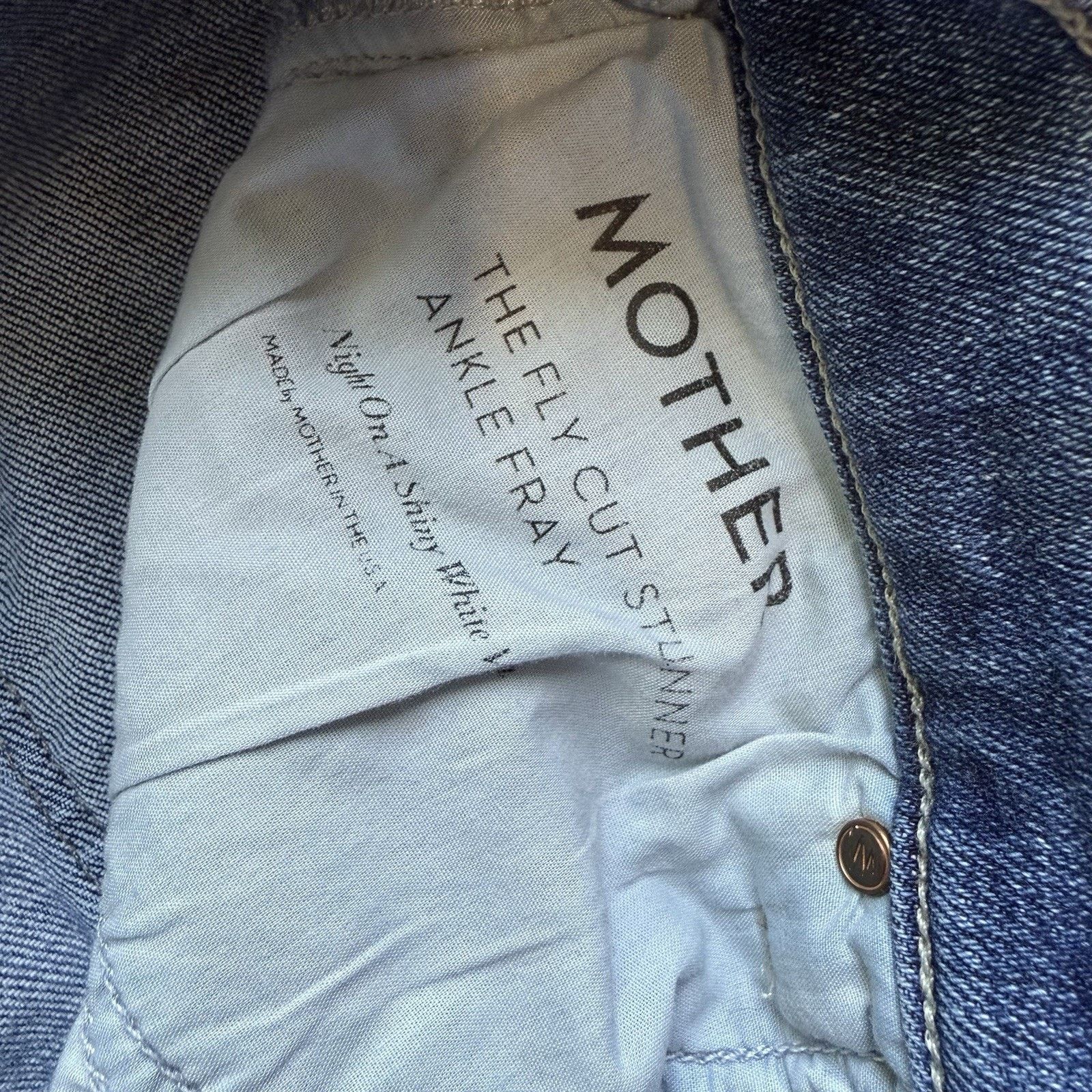 MOTHER Mother Fly Cut Stunner Jeans Women's 25 Blue Fray Glam Boho Size 25" / US 0 / IT 36 - 7 Thumbnail