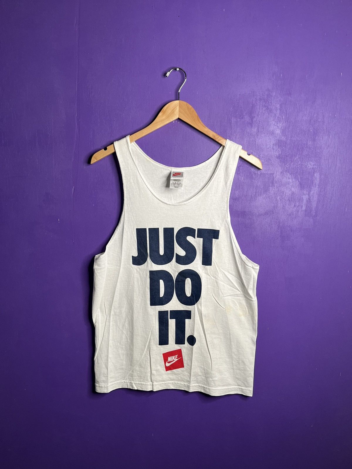 Nike × Vintage Vintage 90s Nike just do it logo tank top Size US S / EU 44-46 / 1 - 1 Thumbnail