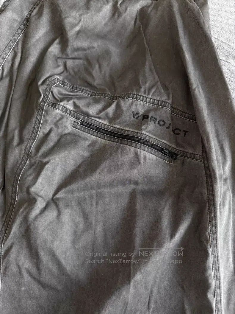 Y/Project Y/Project Size L Coated Fabric Carbon Black Cargo Wide Leg Size US 27 - 2 Thumbnail