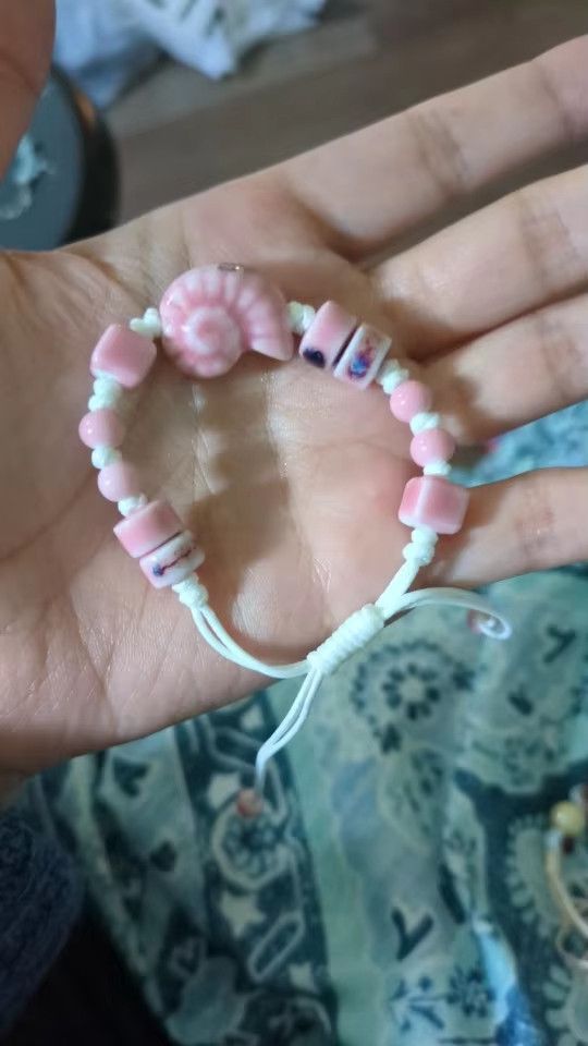 Handmade Seashell Ceramic Bracelet Handmade Jewelry Gift For Her Size ONE SIZE - 5 Thumbnail
