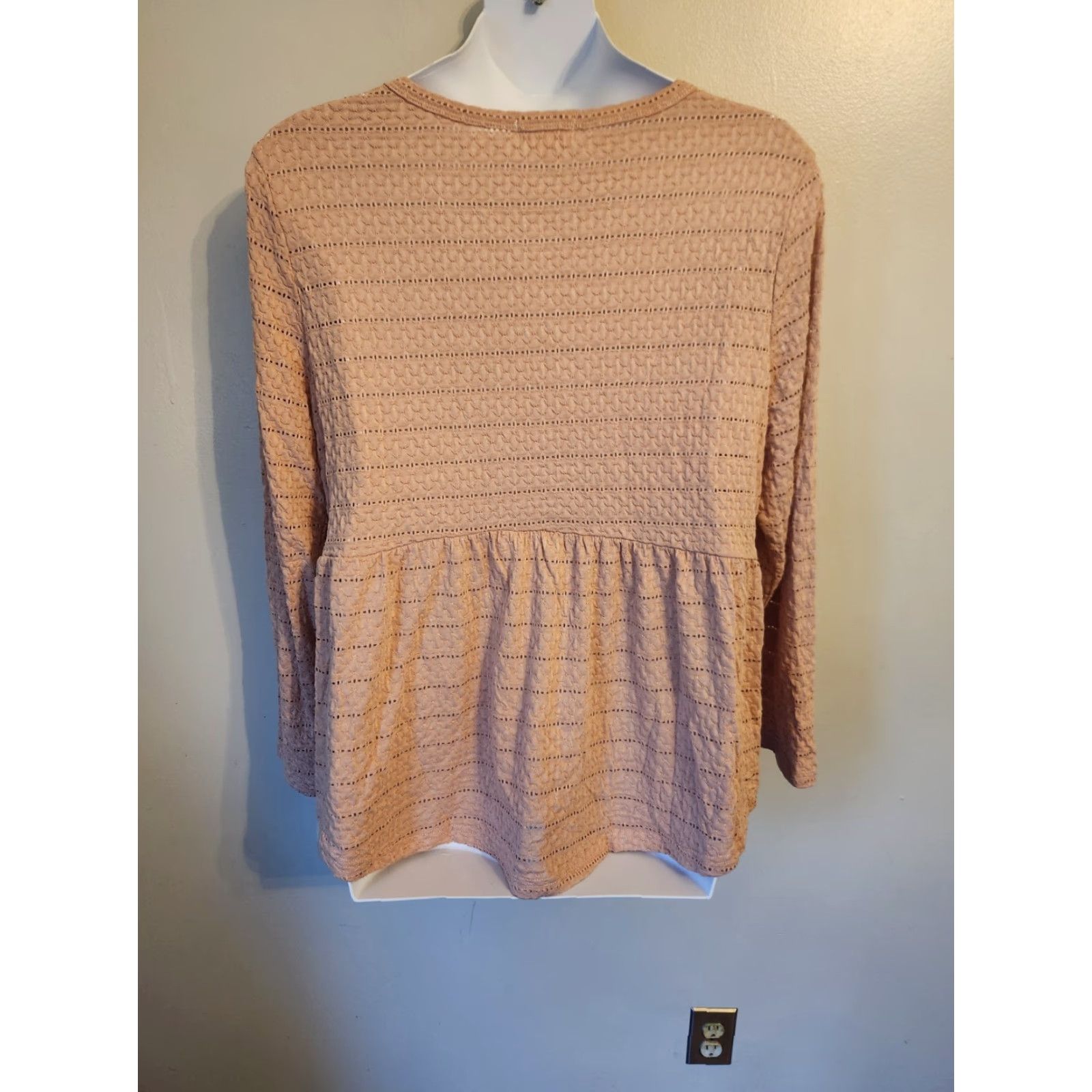 Pinko BKK Chance Blouse Shirt Women 3X Plus Pink Blush Round Neck Long Sleeve Pullover Knit Casual Tunic Size Type: Plus Size XXL / US 16-18 / IT 52-54 - 5 Thumbnail
