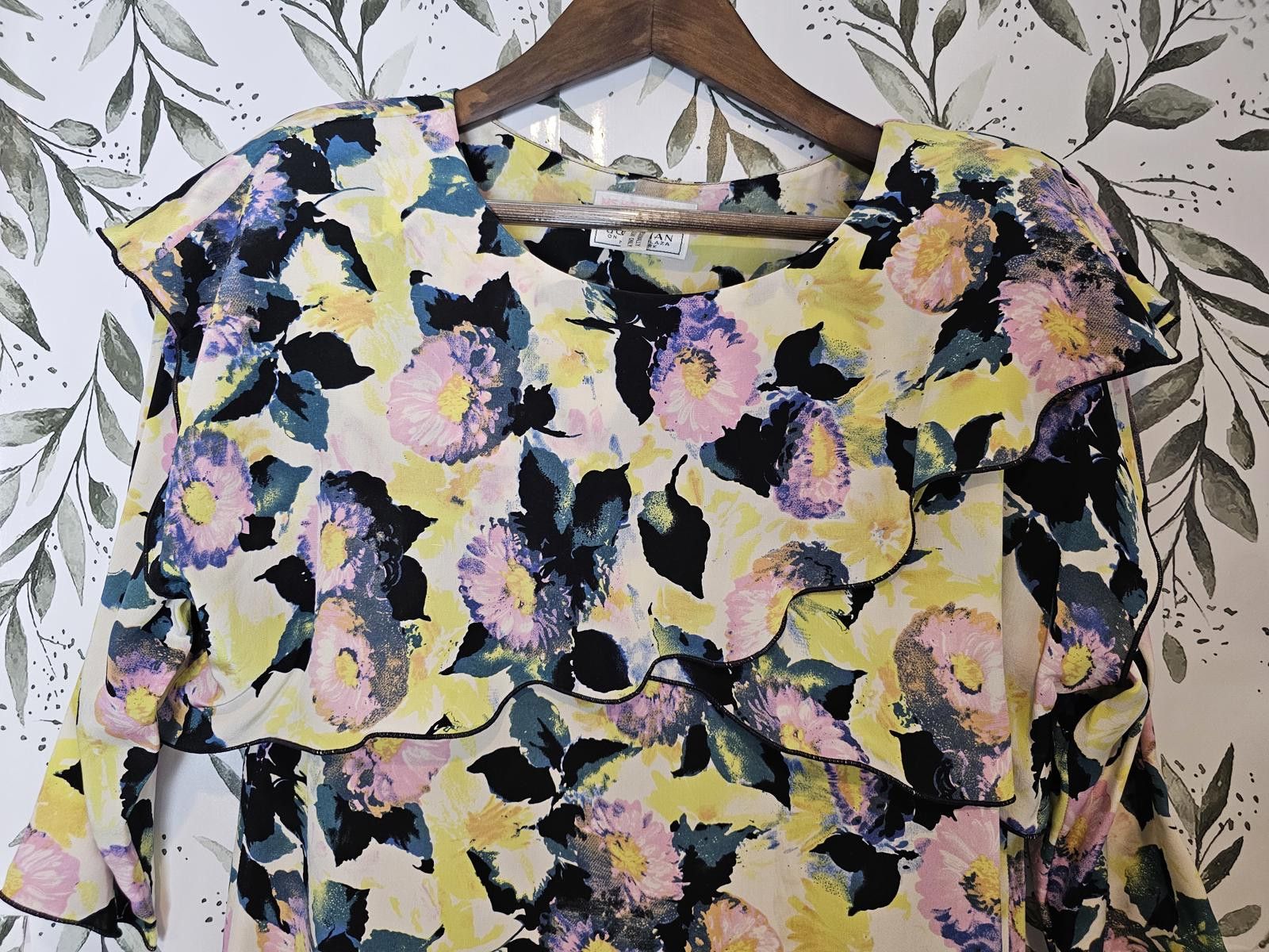Bergdorf Goodman Bergdorf Goodman Dress Yellow Womens Size P Short Floral Size S / US 4 / IT 40 - 6 Thumbnail