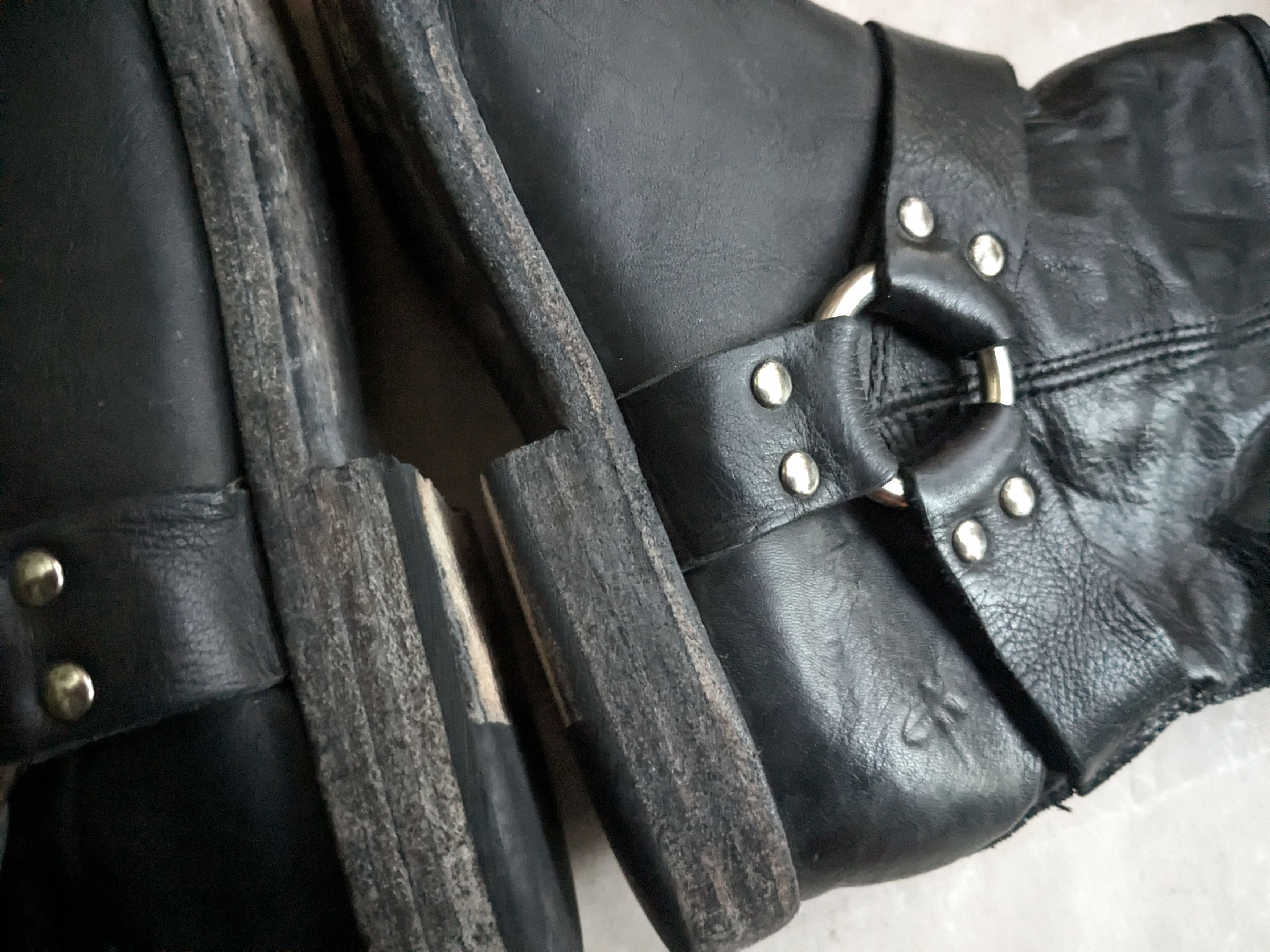 Frye Frye Harness Boots Black 9.5 D Leather Buckle Strap Size US 9.5 / EU 42-43 - 10 Thumbnail