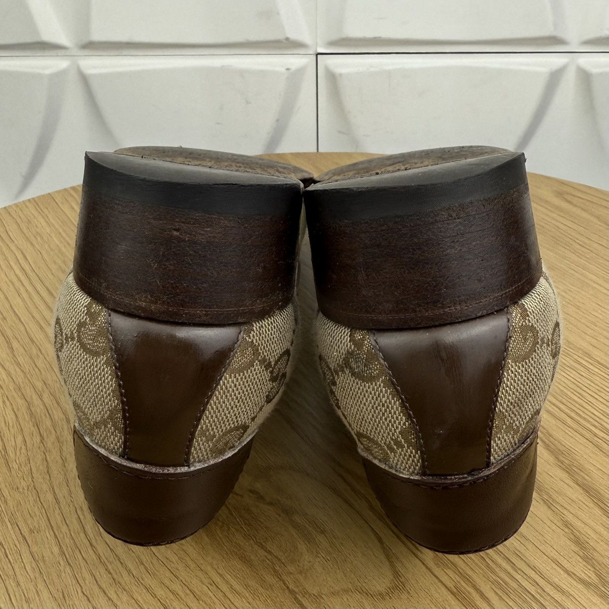 Gucci GUCCI Loafers Leather Shoes Monogram GG Metal Logo Beige Size US 7 / IT 37 - 7 Thumbnail