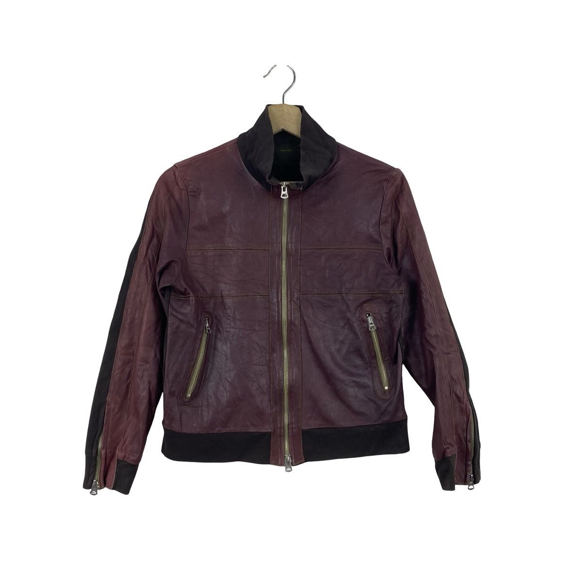 Vintage Vintage INBREED Leather Cafe Racer Jacket Distressed Zip Size S / US 4 / IT 40 - 4 Thumbnail