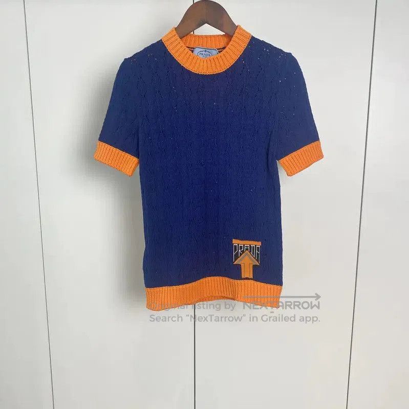 Prada Prada Summer Blue Cotton Logo T-Shirt. Size S / US 4 / IT 40 - 1 Thumbnail